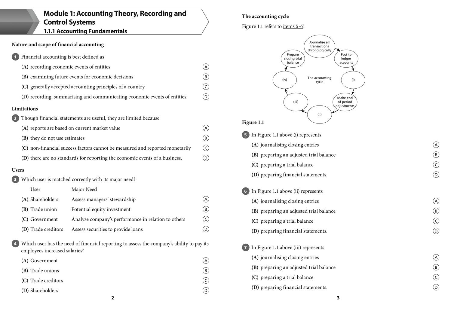 Beispielinhalt (Bild) Collins Cape Accounting - Cape Accounting Multiple Choice Practice