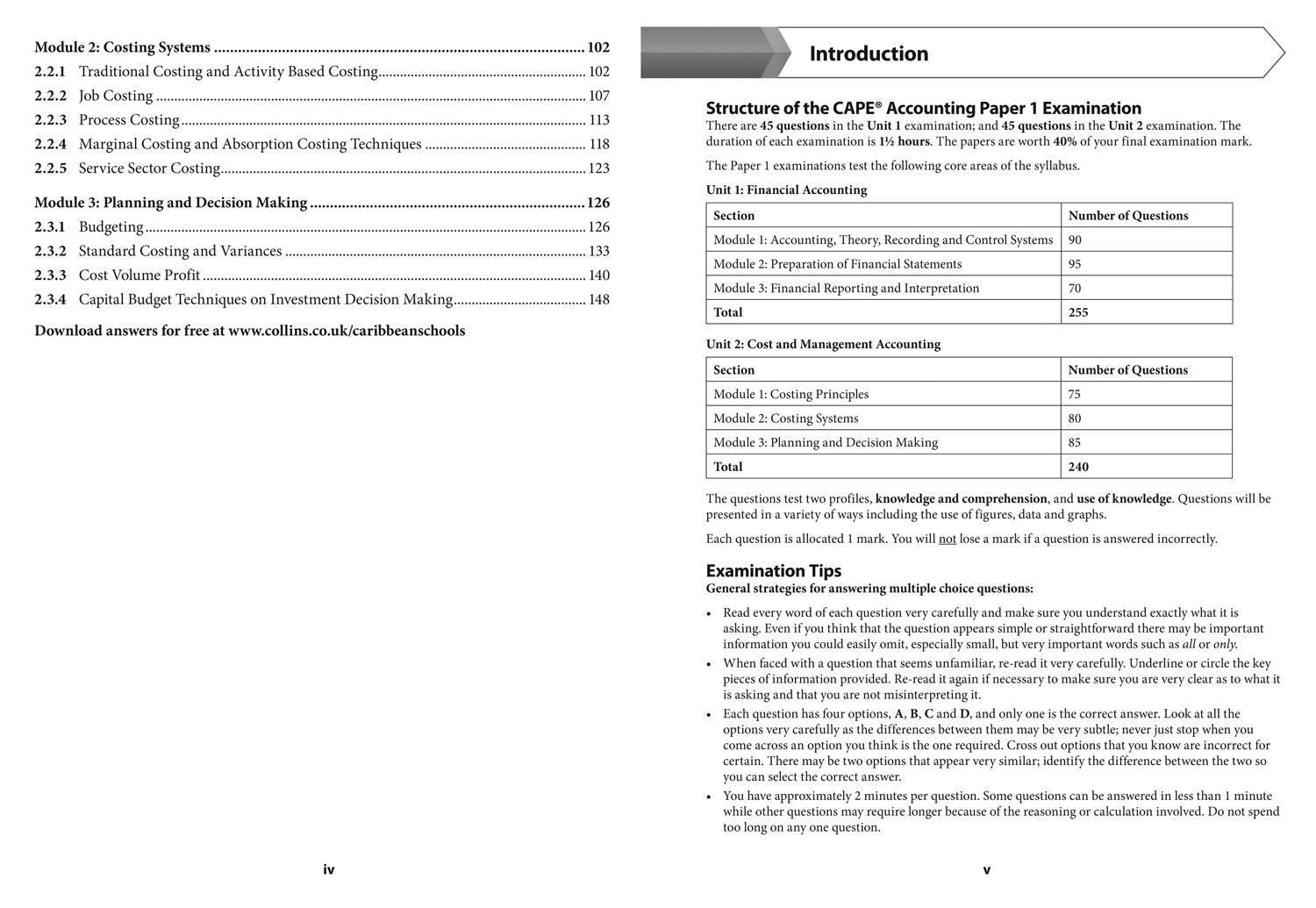 Beispielinhalt (Bild) Collins Cape Accounting - Cape Accounting Multiple Choice Practice