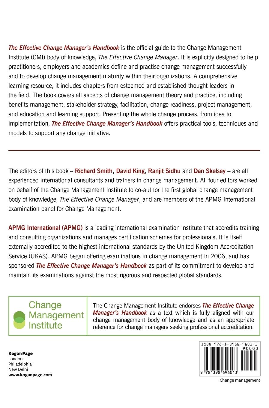 Rückseitencover The Effective Change Manager's Handbook