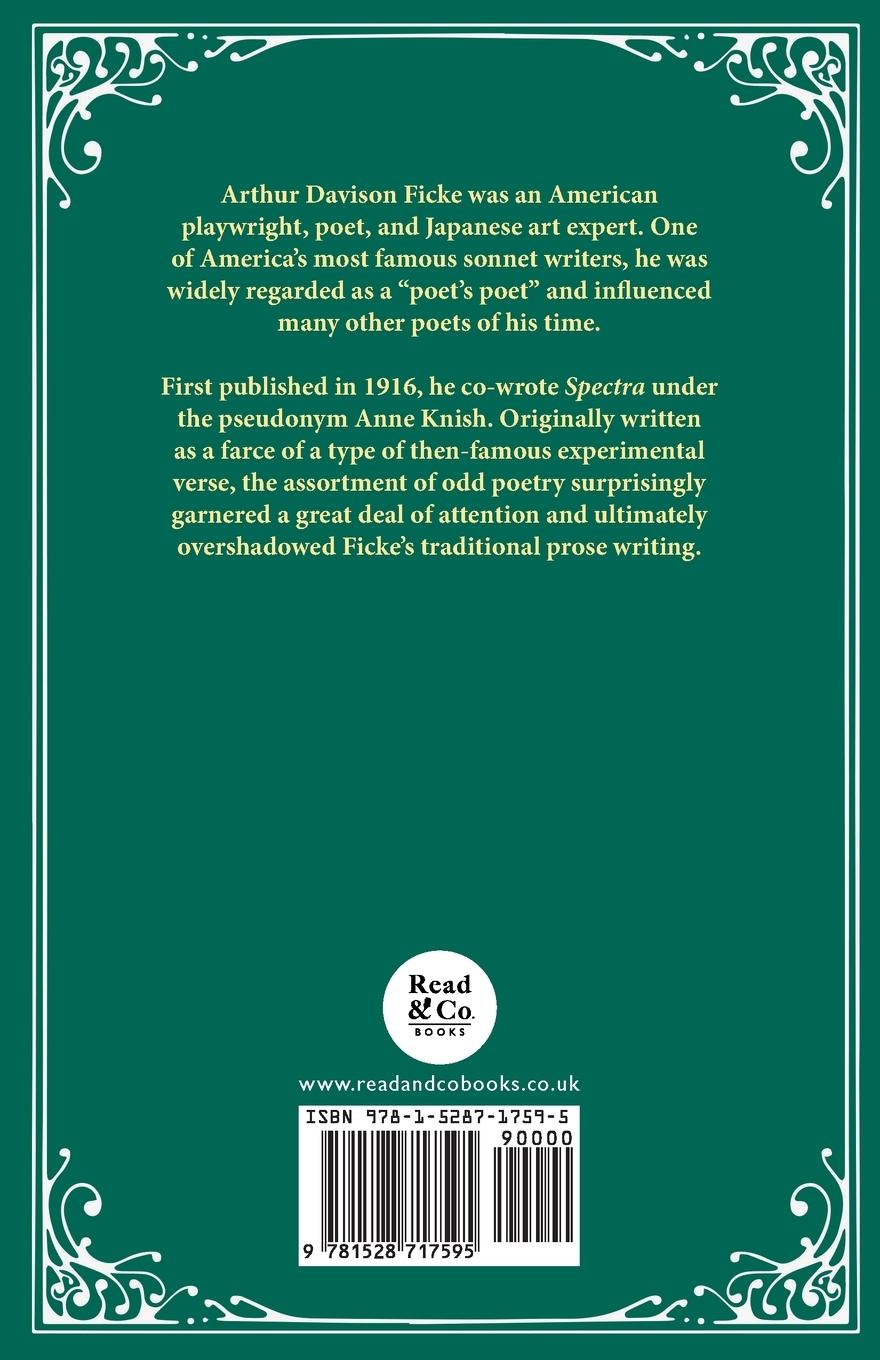 Rückseitencover Spectra - A Book of Poetic Experiments