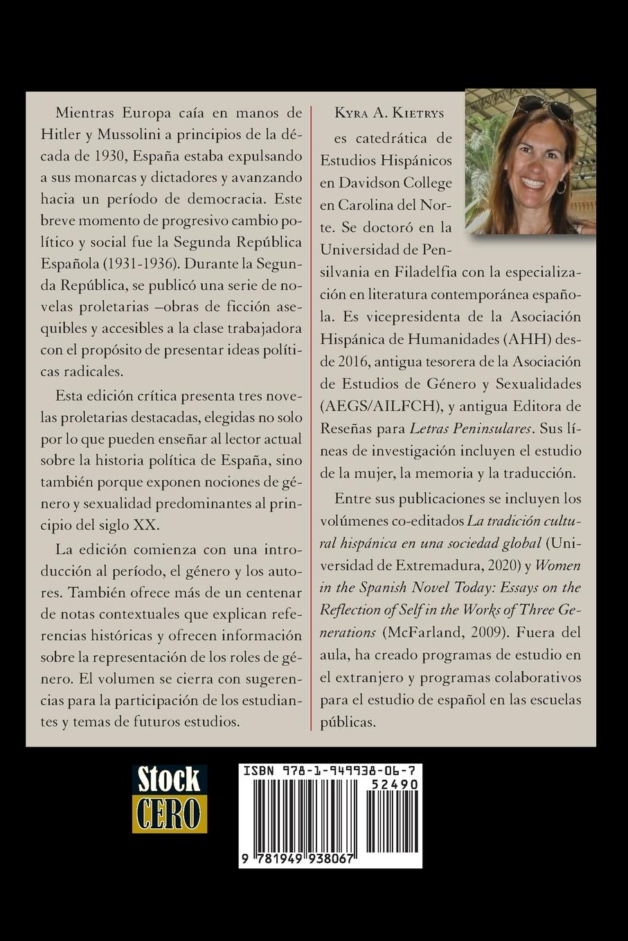 Rückseitencover Género y sexualidad en tres novelas proletarias de la Segunda República Española