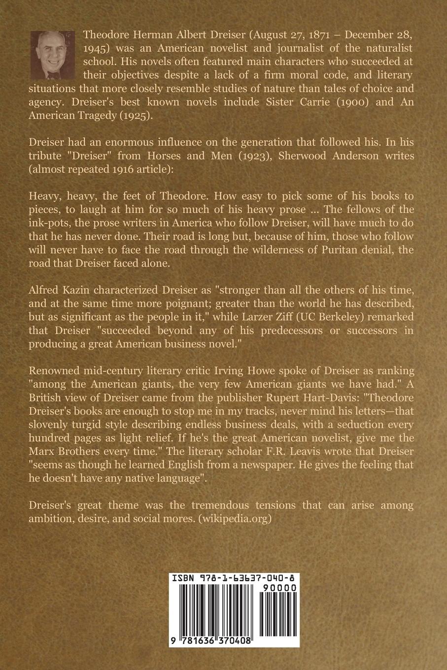 Rückseitencover The Financier