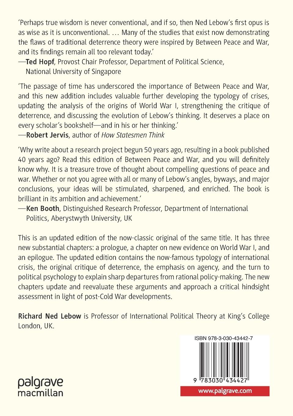 Rückseitencover Between Peace and War