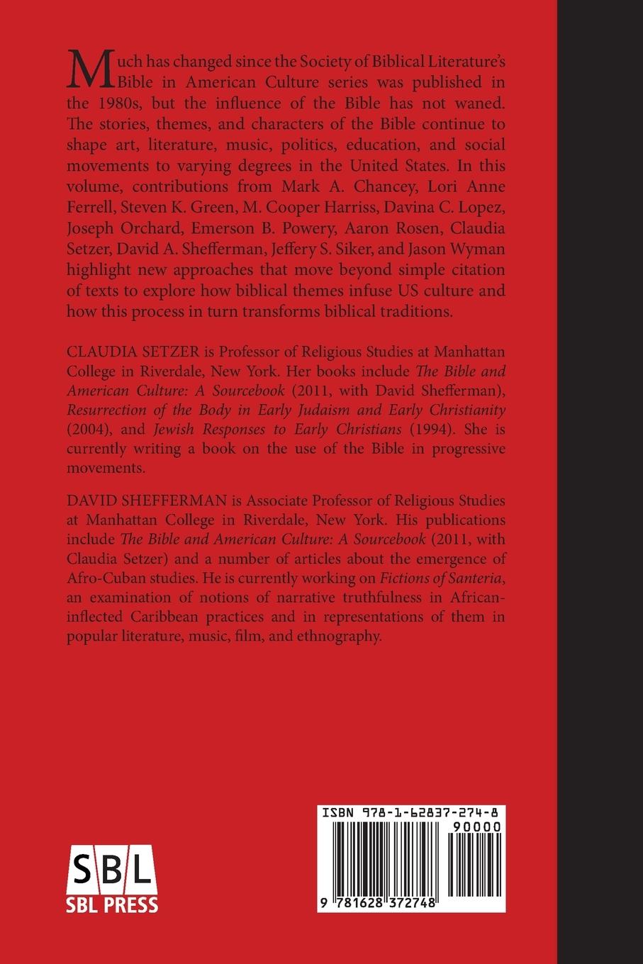 Rückseitencover The Bible in the American Experience