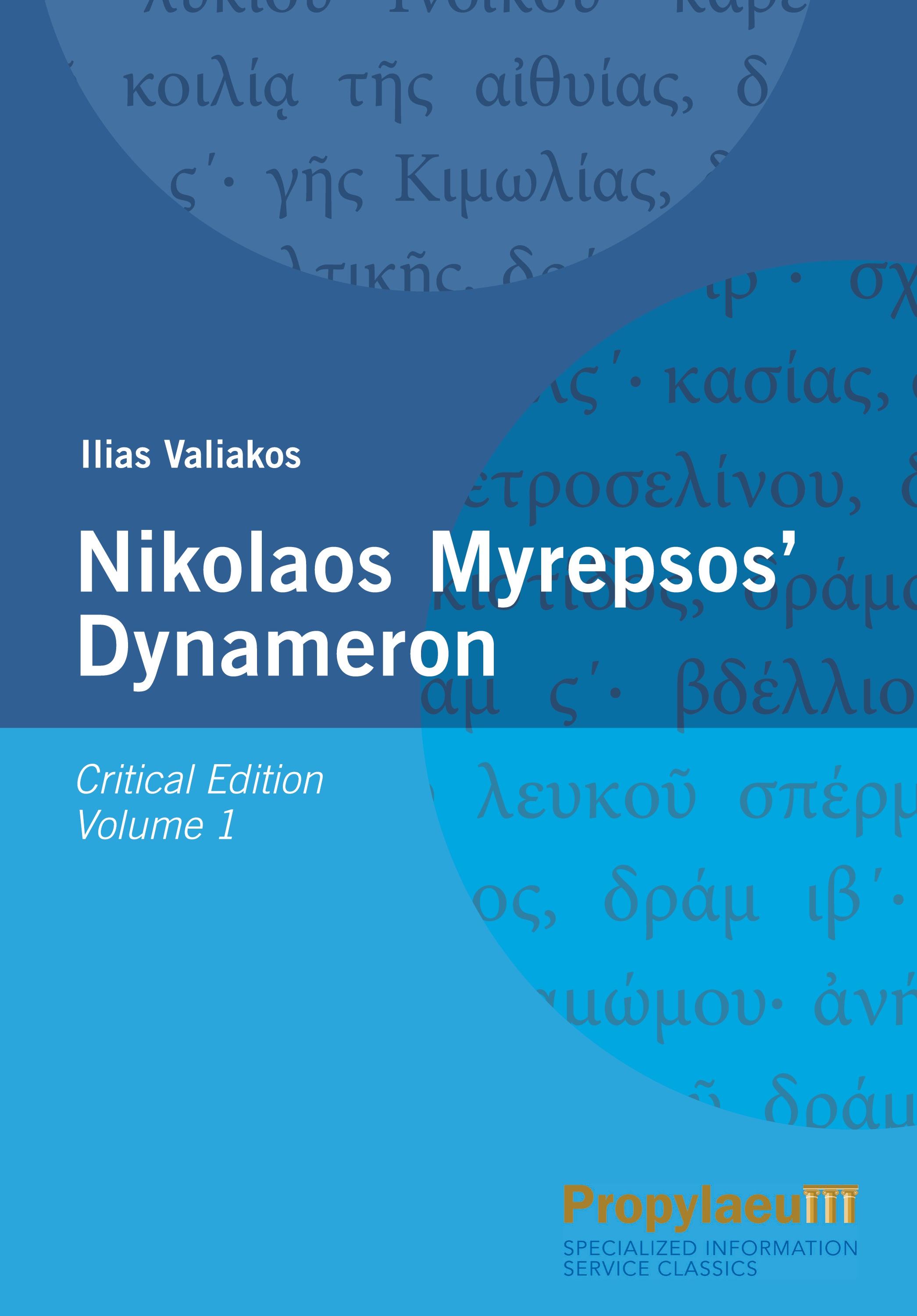 Vorderes Coverbild Nikolaos Myrepsos' Dynameron
