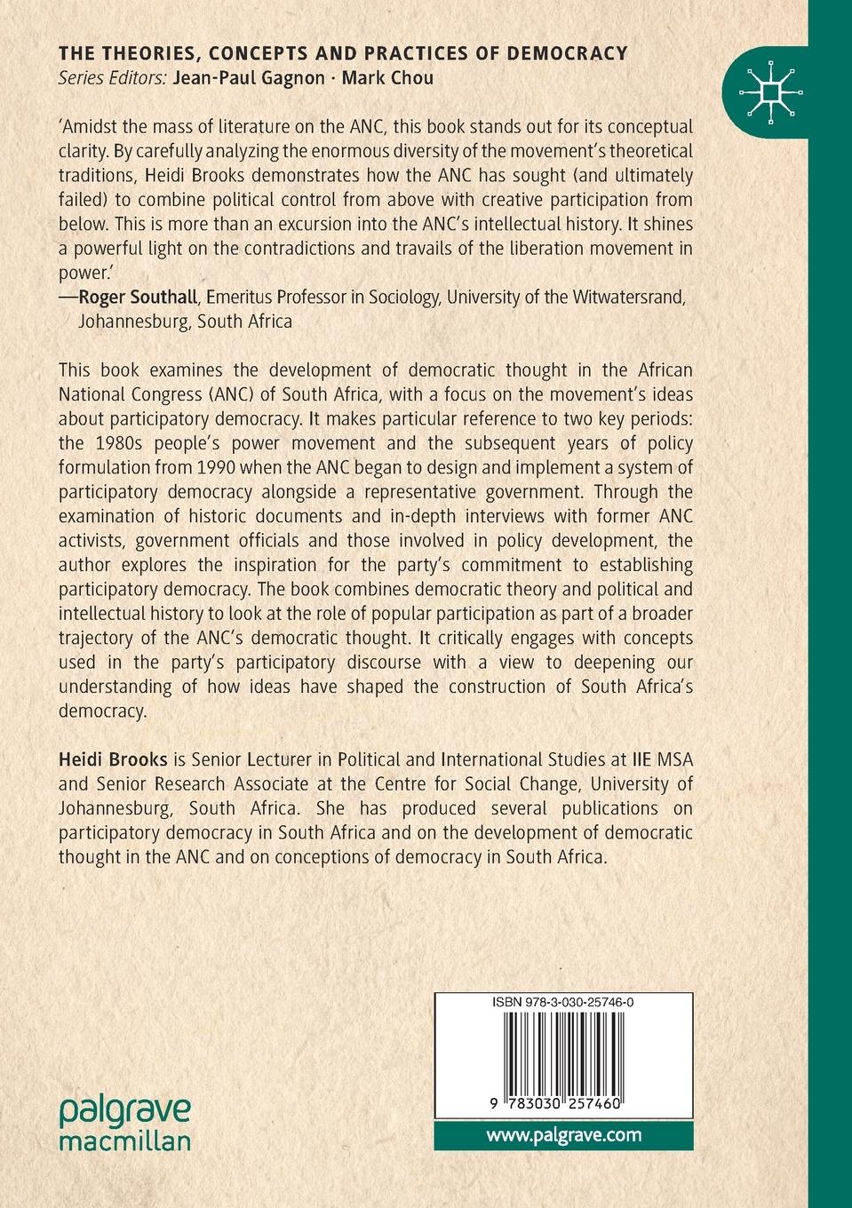 Rückseitencover The African National Congress and Participatory Democracy