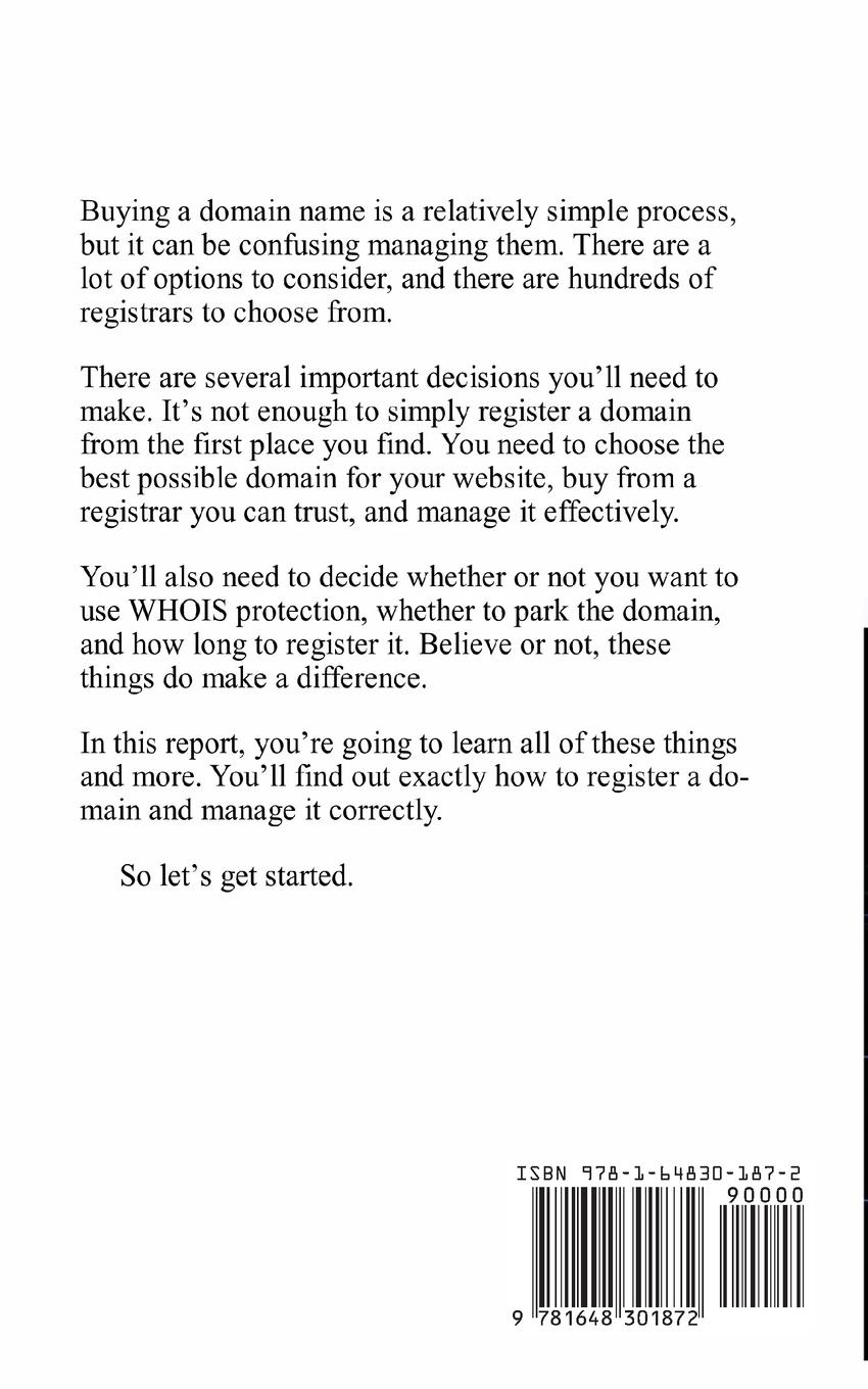 Rückseitencover Domain Names Made Easy