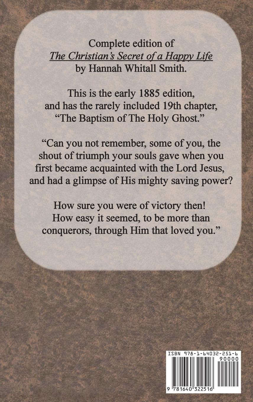 Rückseitencover The Christian's Secret of a Happy Life