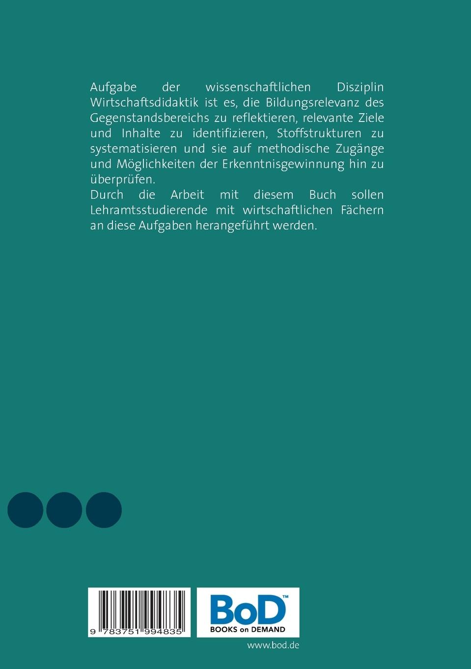 Rückseitencover Didaktische Grundlagen ökonomischer Bildung