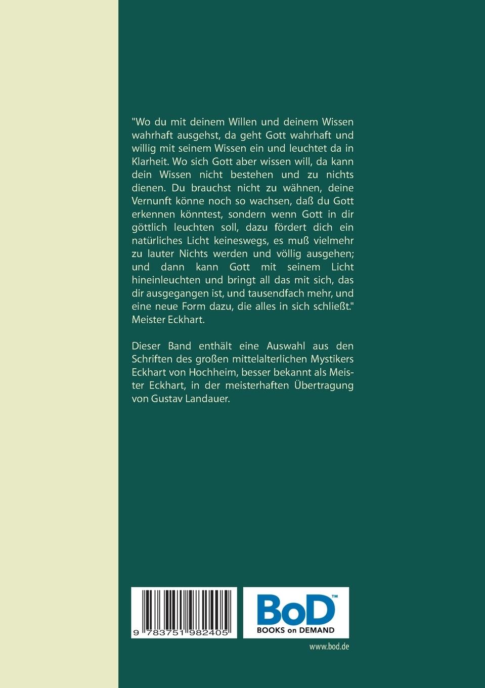 Rückseitencover Vom innersten Grunde - Mystische Schriften