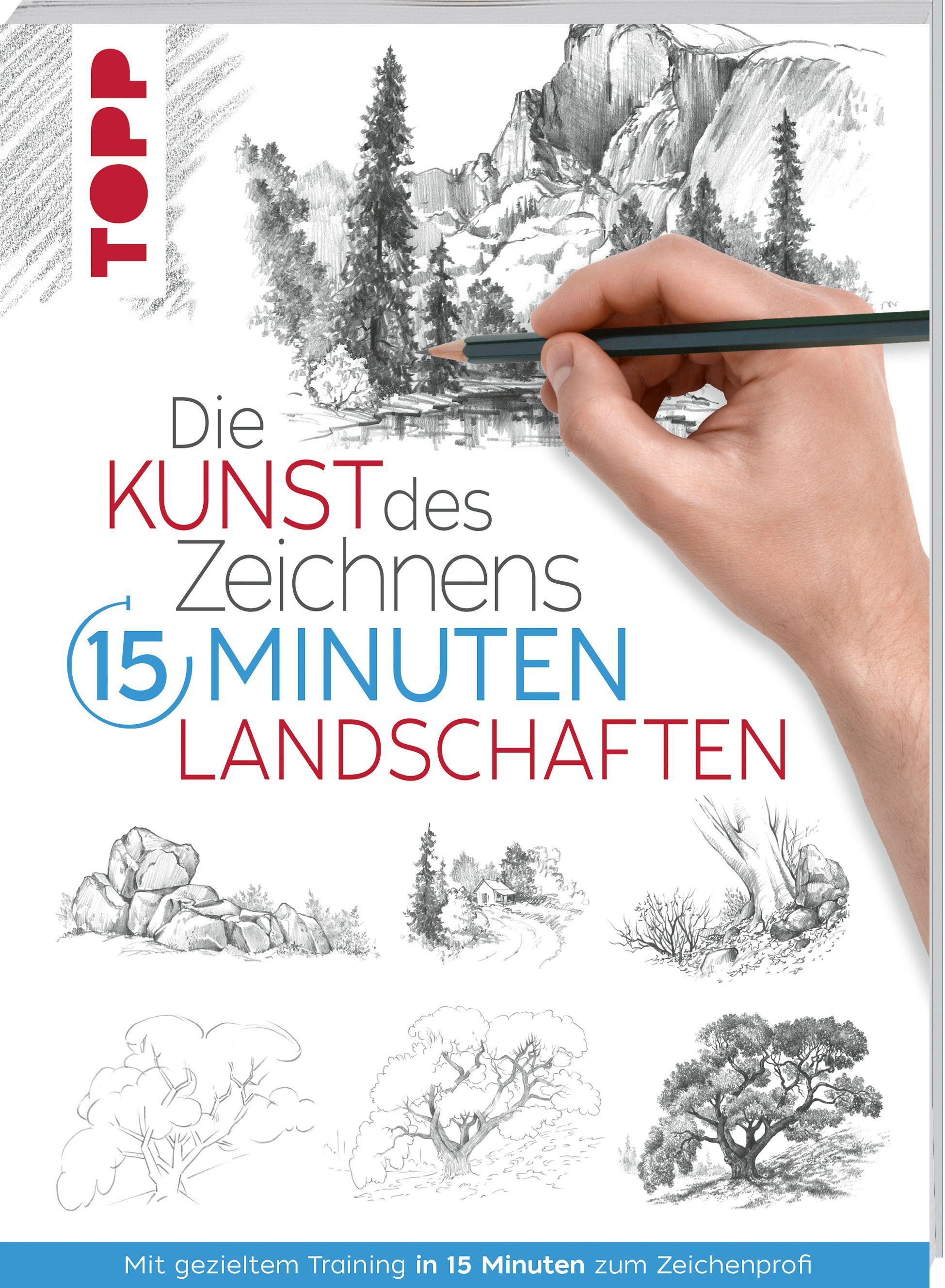 Vorderes Coverbild Die Kunst des Zeichnens 15 Minuten - Landschaften