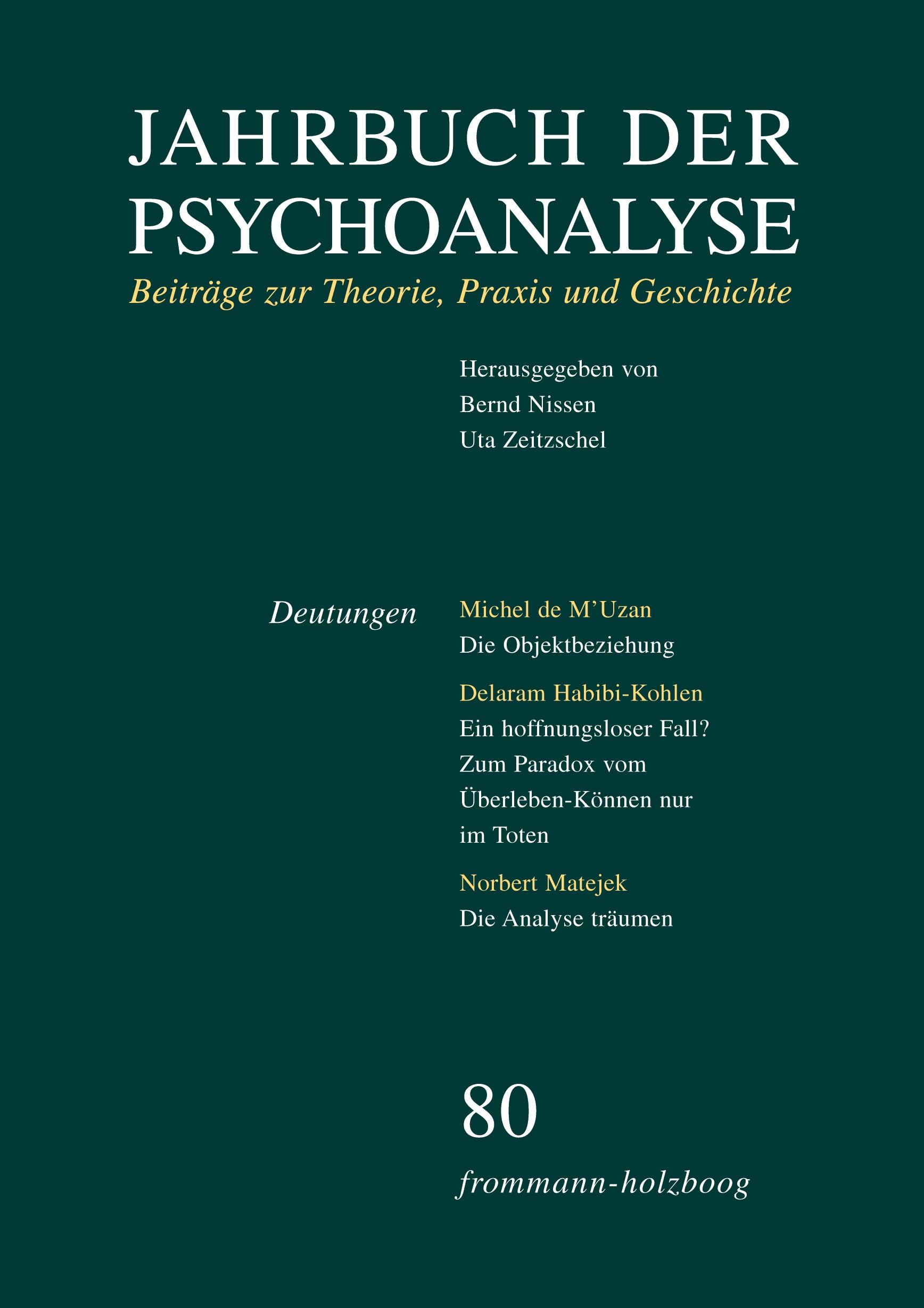 Vorderes Coverbild Jahrbuch der Psychoanalyse: Band 80: Deutungen