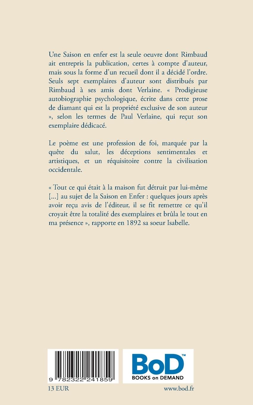 Rückseitencover Une saison en enfer