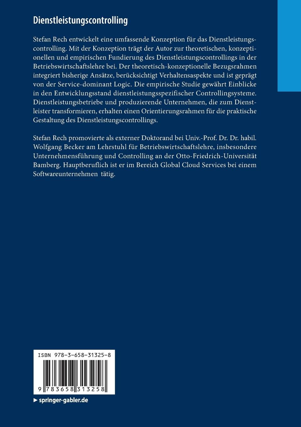 Rückseitencover Dienstleistungscontrolling