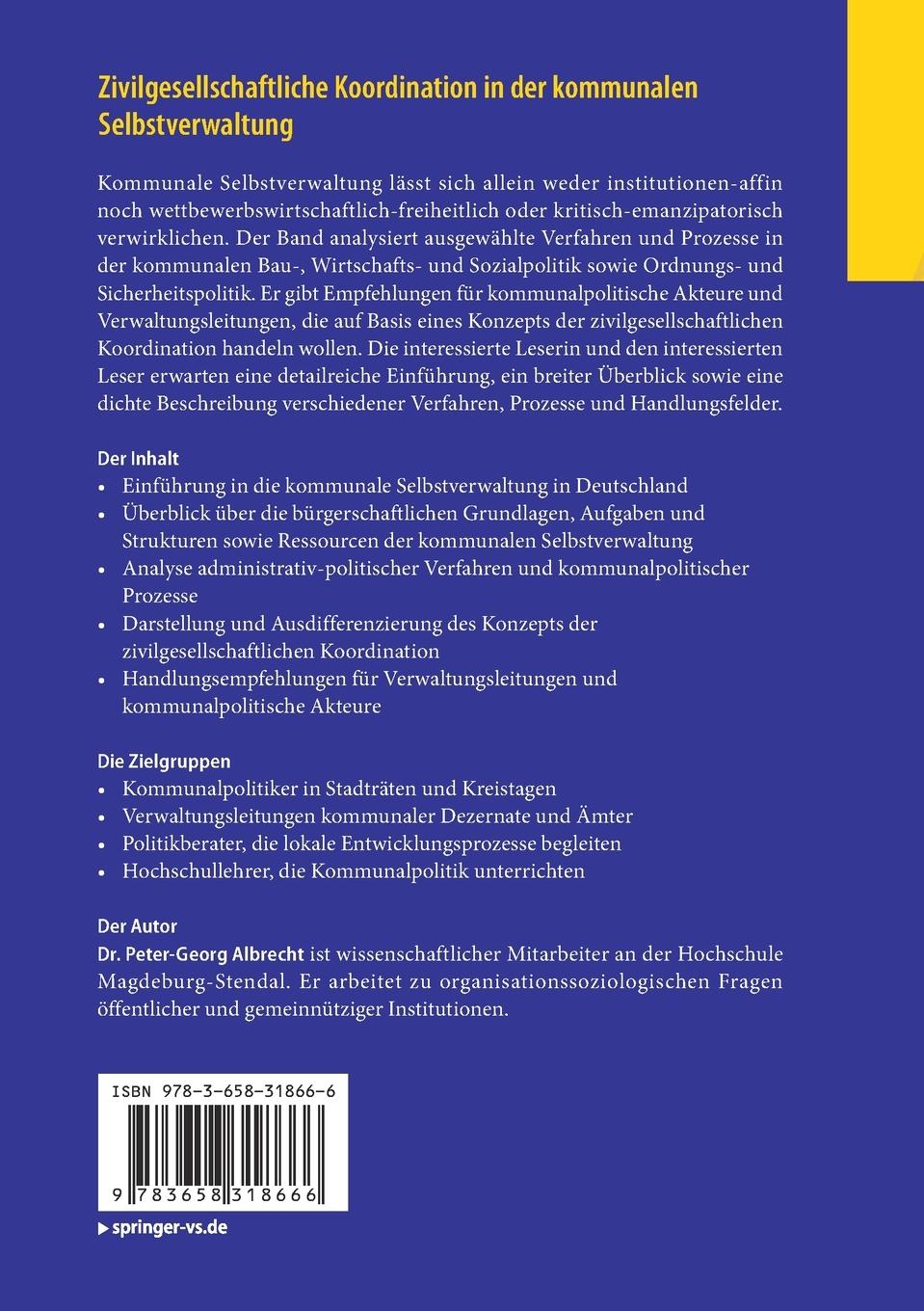 Rückseitencover Zivilgesellschaftliche Koordination in der kommunalen Selbstverwaltung