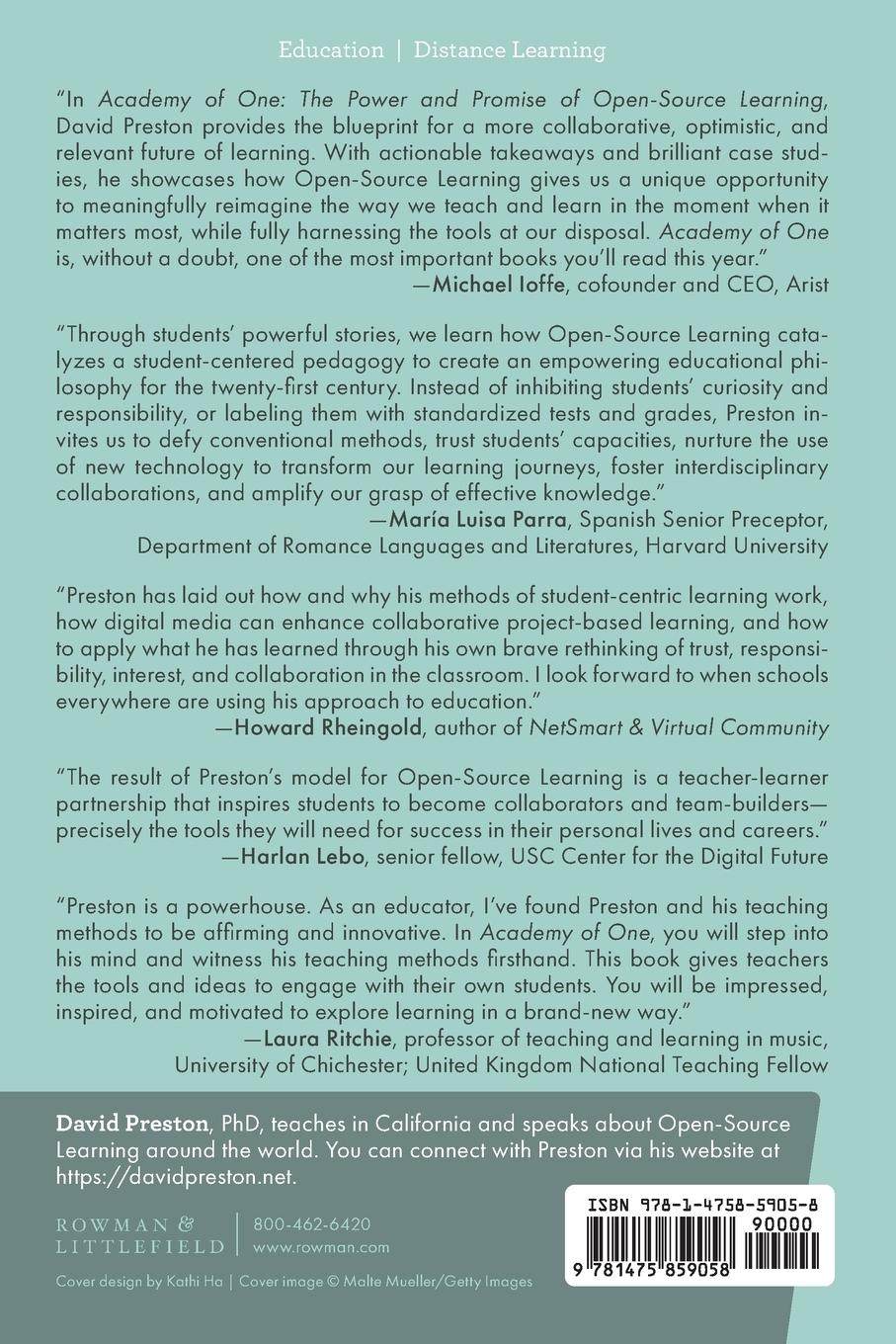 Rückseitencover Academy of One