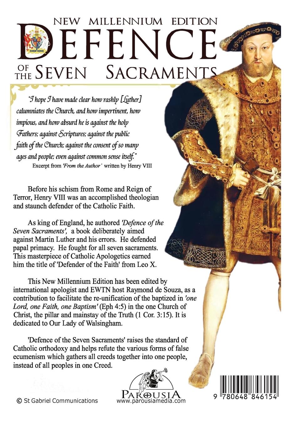 Rückseitencover Defence of the Seven Sacraments - New Millennium Edition