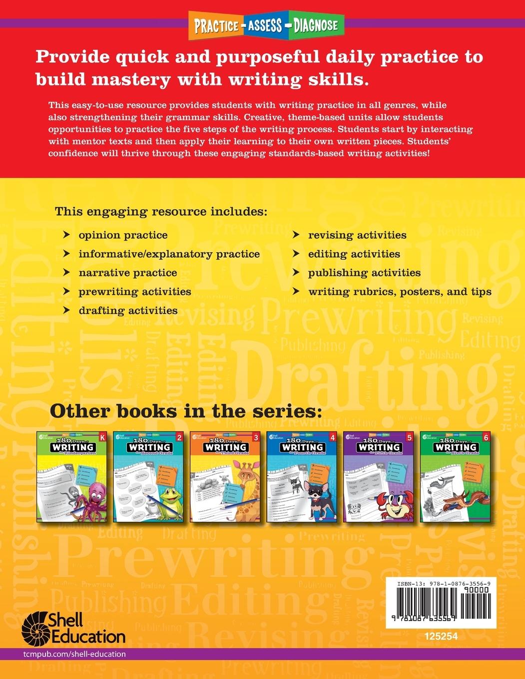 Rückseitencover 180 Days of Writing for First Grade (Spanish)