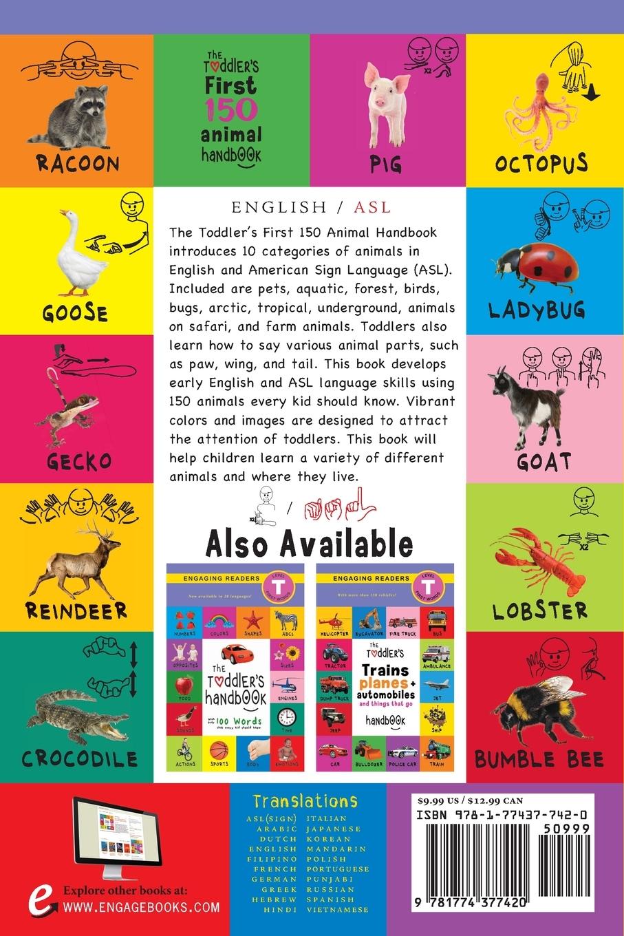 Rückseitencover The Toddler's First 150 Animal Handbook (English / American Sign Language - ASL) Travel Edition