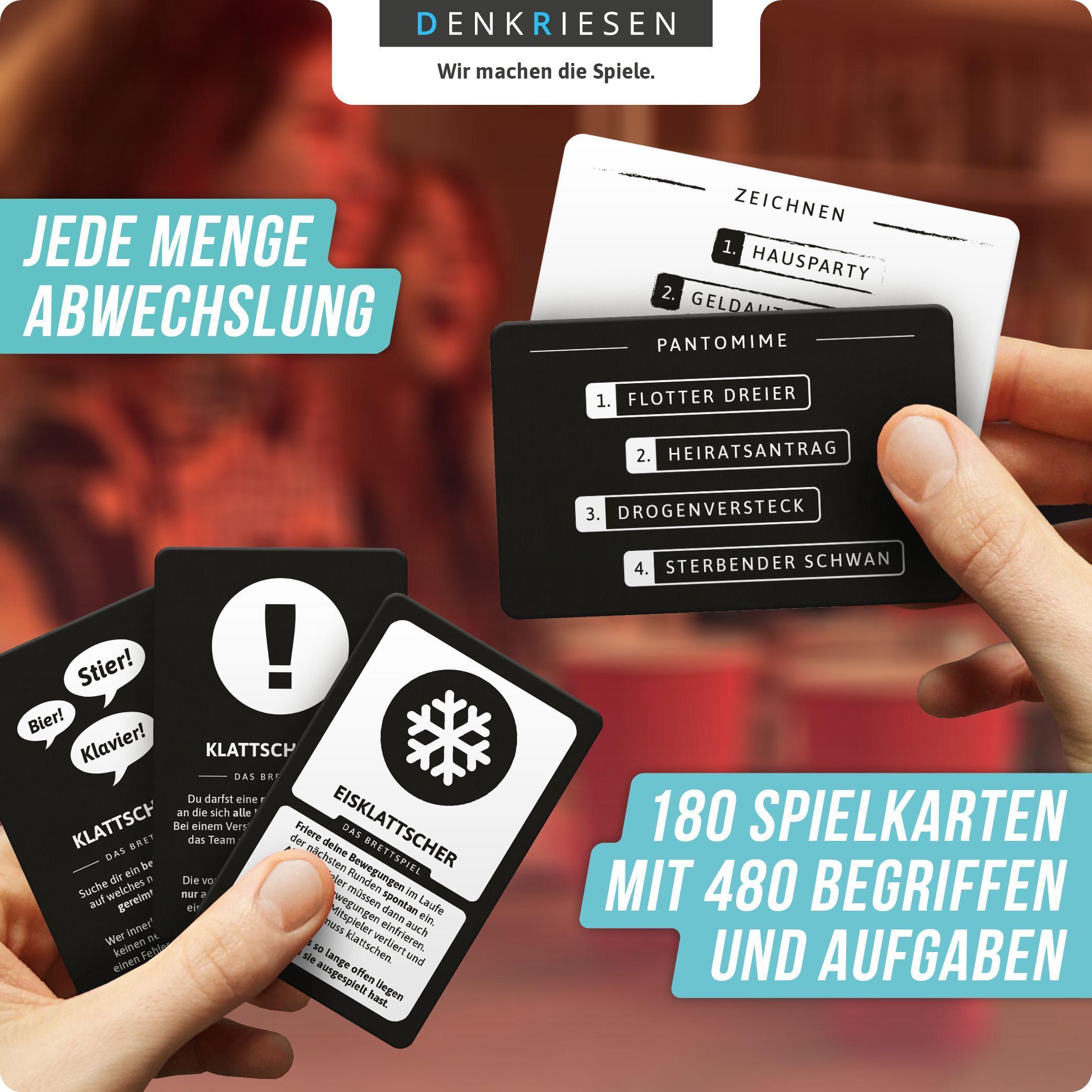 Beispielinhalt (Bild) klattschen® - Trinkspiel - DAS BRETTSPIEL - Das wahrscheinlich beste Trinkspiel aller Zeiten