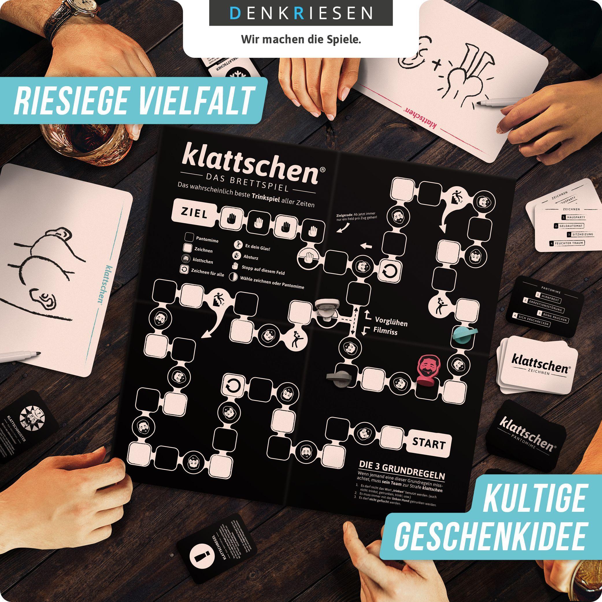 Beispielinhalt (Bild) klattschen® - Trinkspiel - DAS BRETTSPIEL - Das wahrscheinlich beste Trinkspiel aller Zeiten