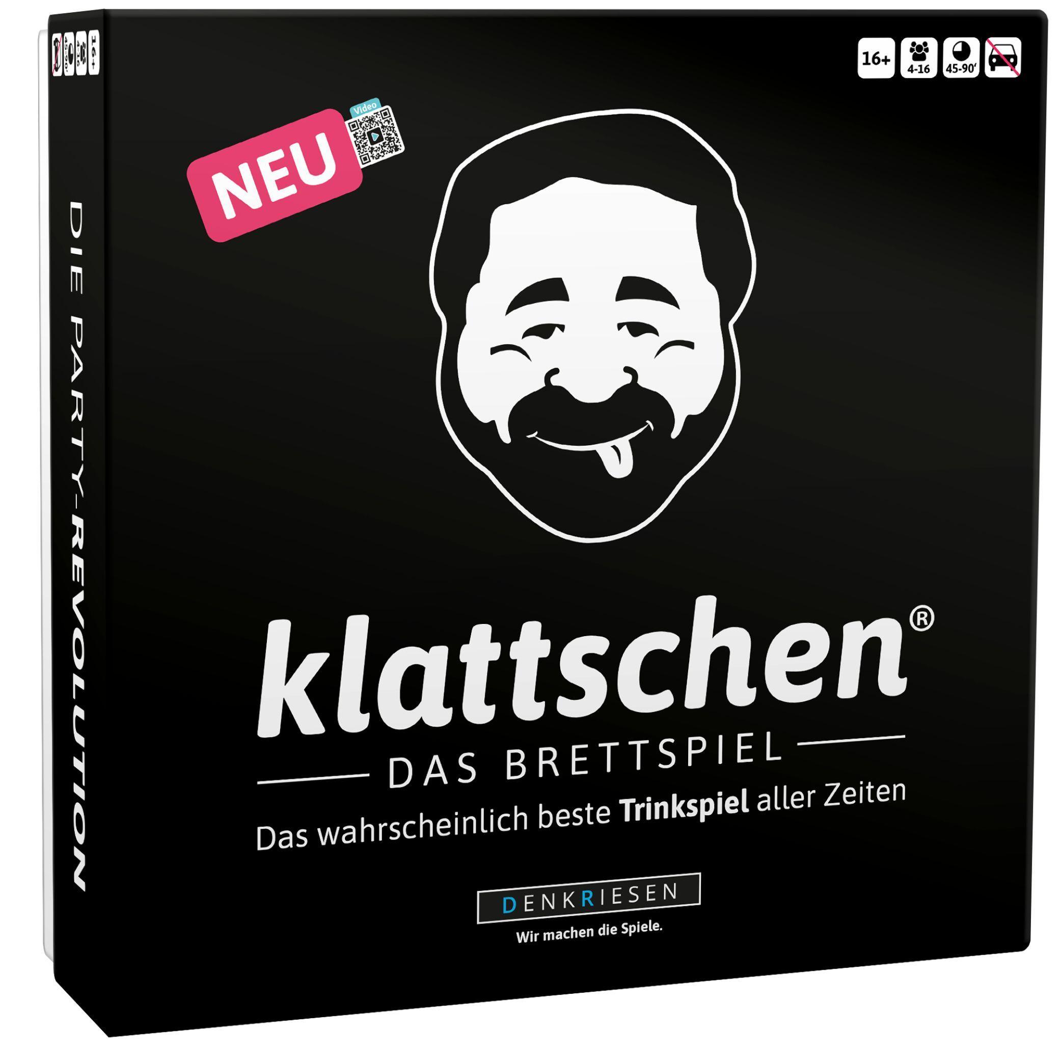 Vorderes Coverbild klattschen® - Trinkspiel - DAS BRETTSPIEL - Das wahrscheinlich beste Trinkspiel aller Zeiten