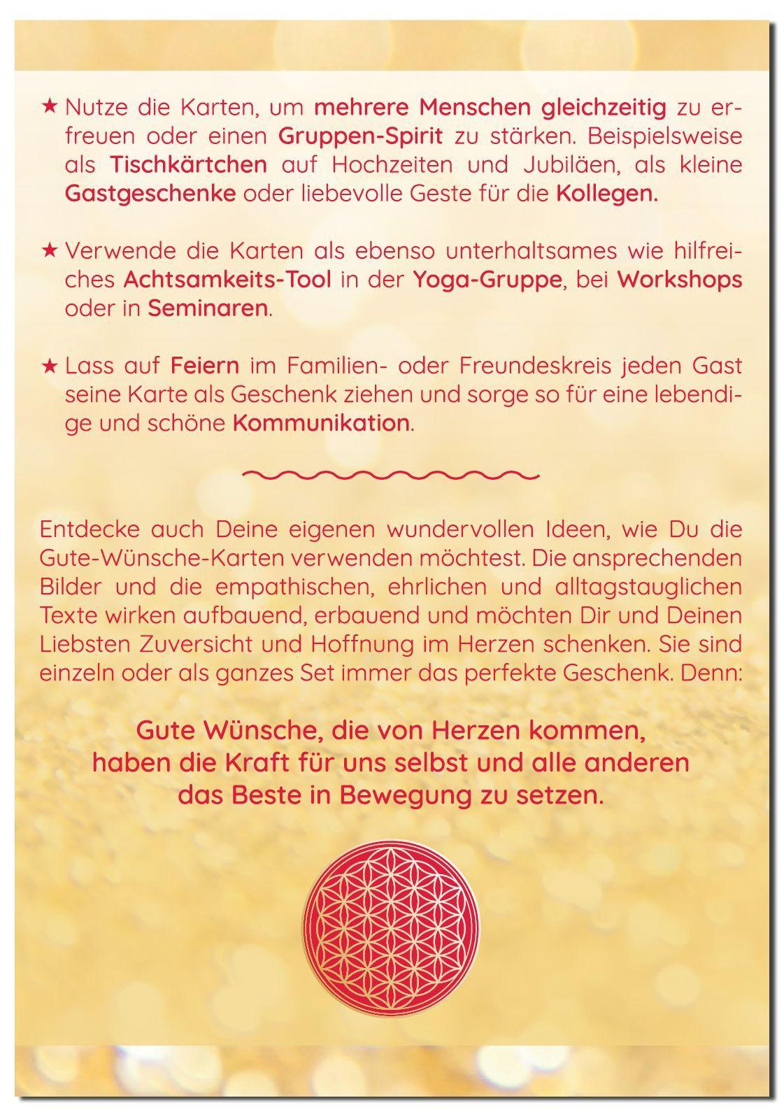 Beispielinhalt (Bild) 62 Gute Wünsche Karten | Das wünsche ich Dir | Achtsamkeitskarten | Orakelkarten | Impulskarten | Geschenkidee
