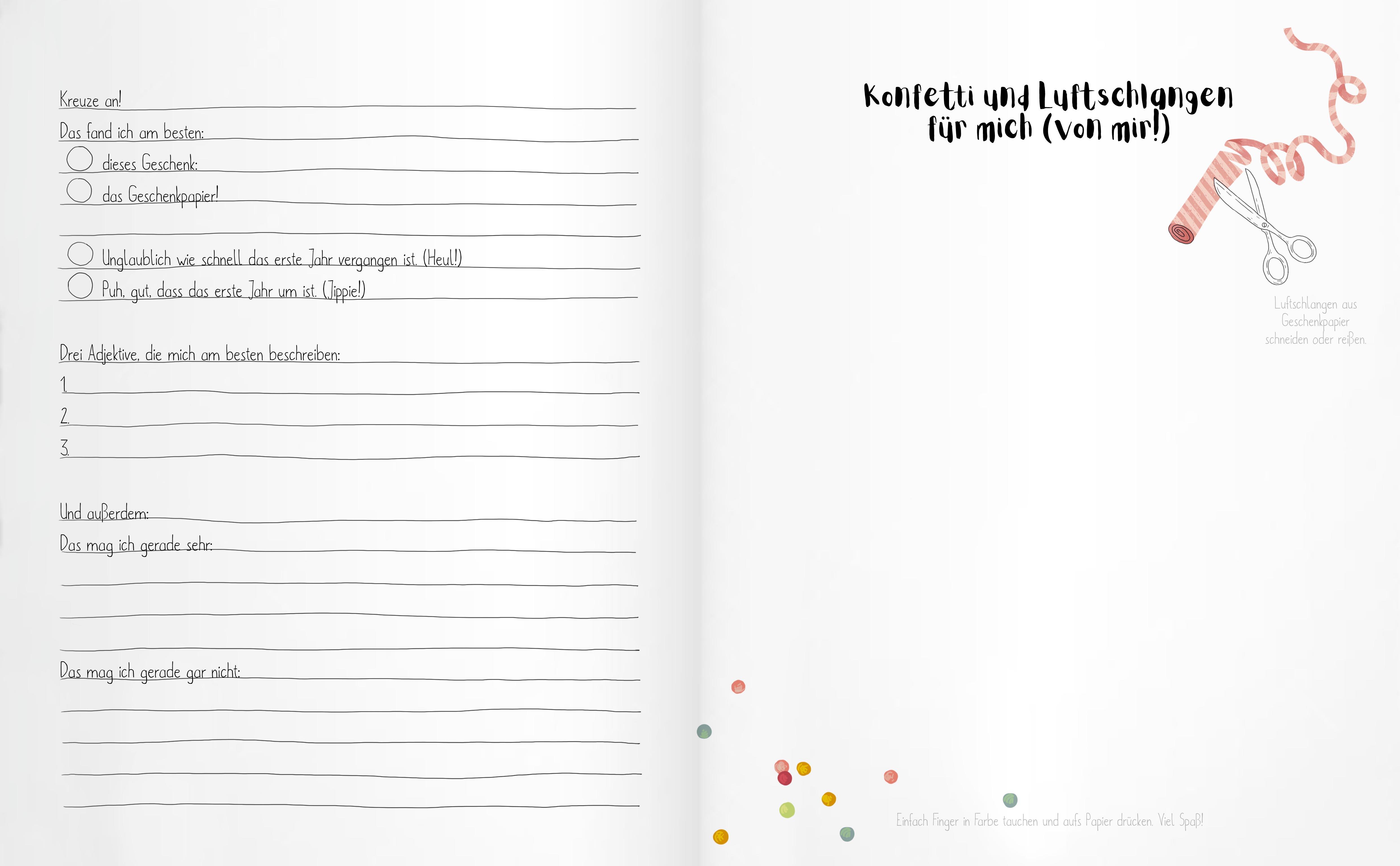 Beispielinhalt (Bild) Hipp, hipp, hurra! MEIN GEBURTSTAGSBUCH