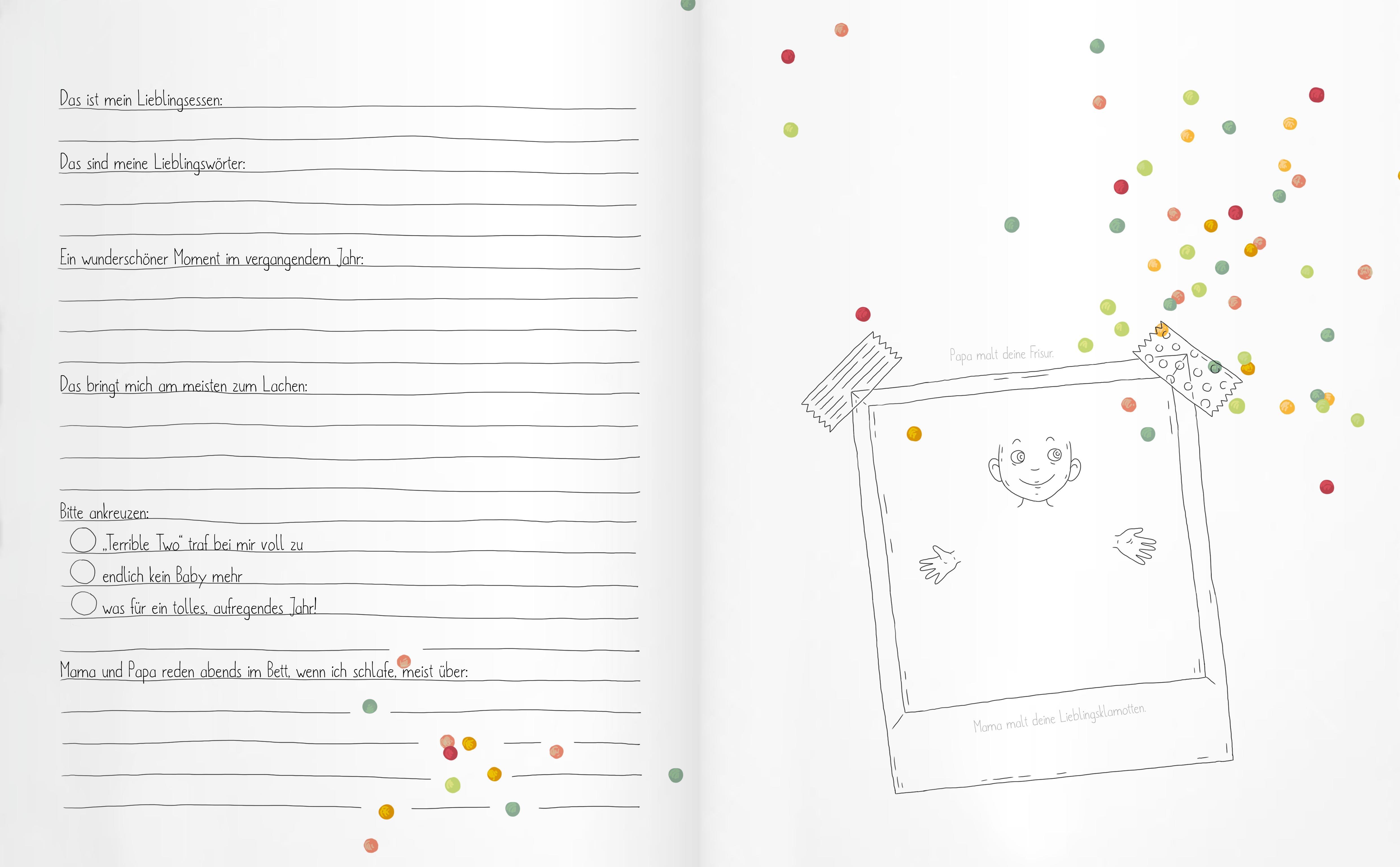 Beispielinhalt (Bild) Hipp, hipp, hurra! MEIN GEBURTSTAGSBUCH