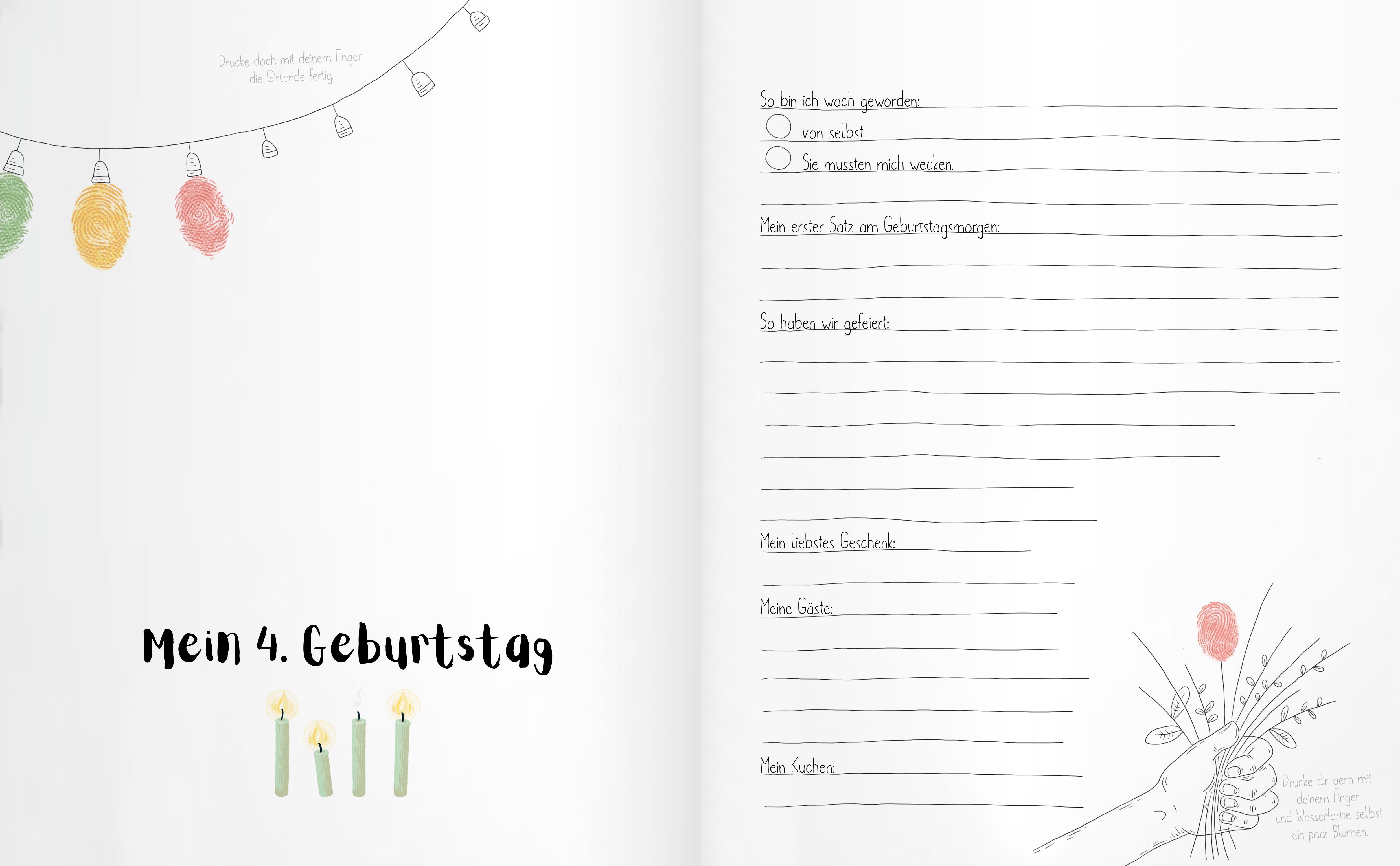 Beispielinhalt (Bild) Hipp, hipp, hurra! MEIN GEBURTSTAGSBUCH