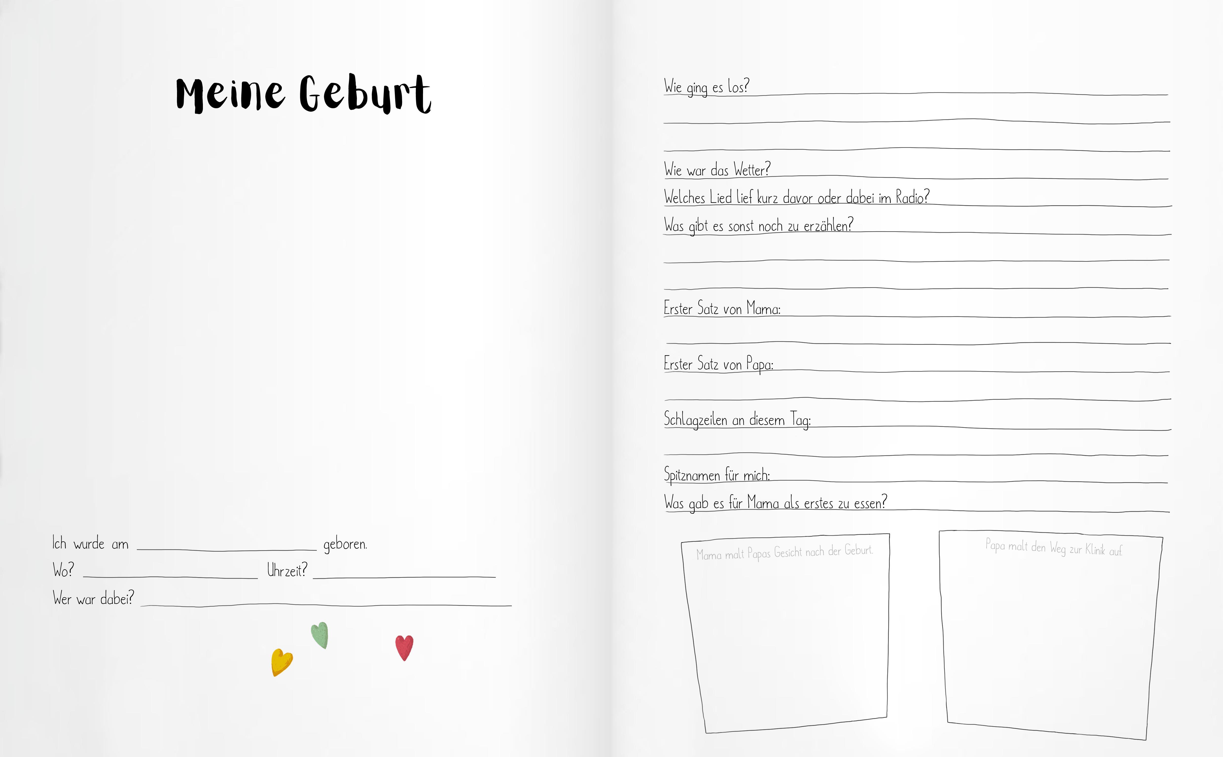 Beispielinhalt (Bild) Hipp, hipp, hurra! MEIN GEBURTSTAGSBUCH