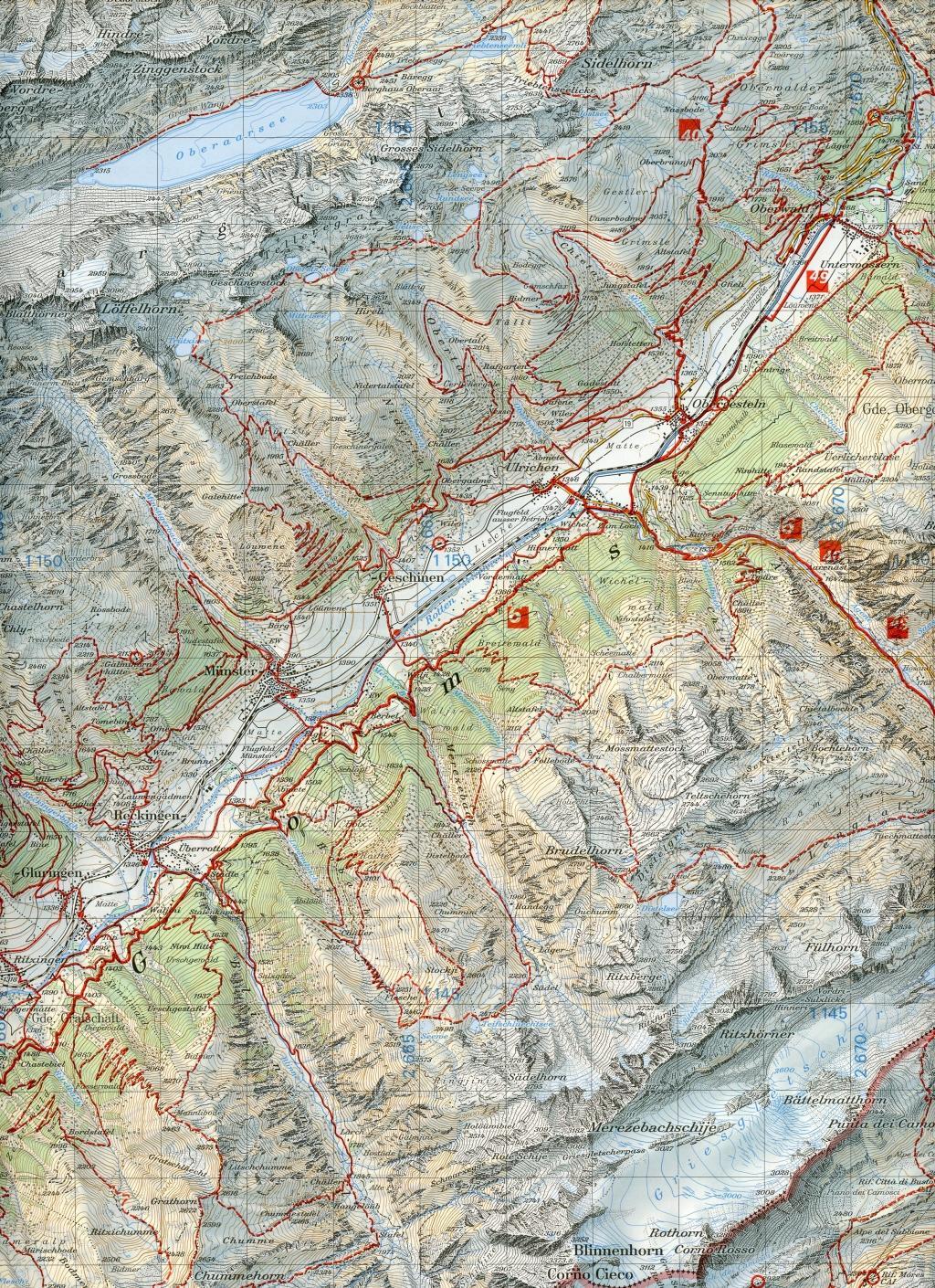 Beispielinhalt (Bild) Swisstopo 1 : 50 000 Nufenenpass