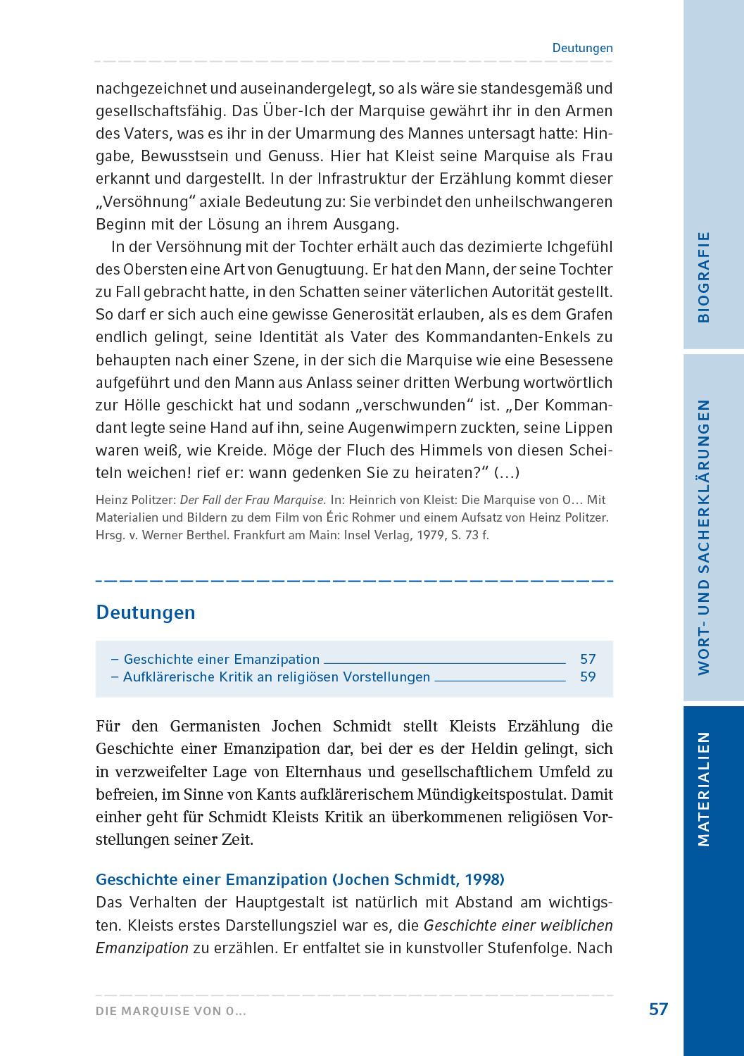 Beispielinhalt (Bild) Die Marquise von O...