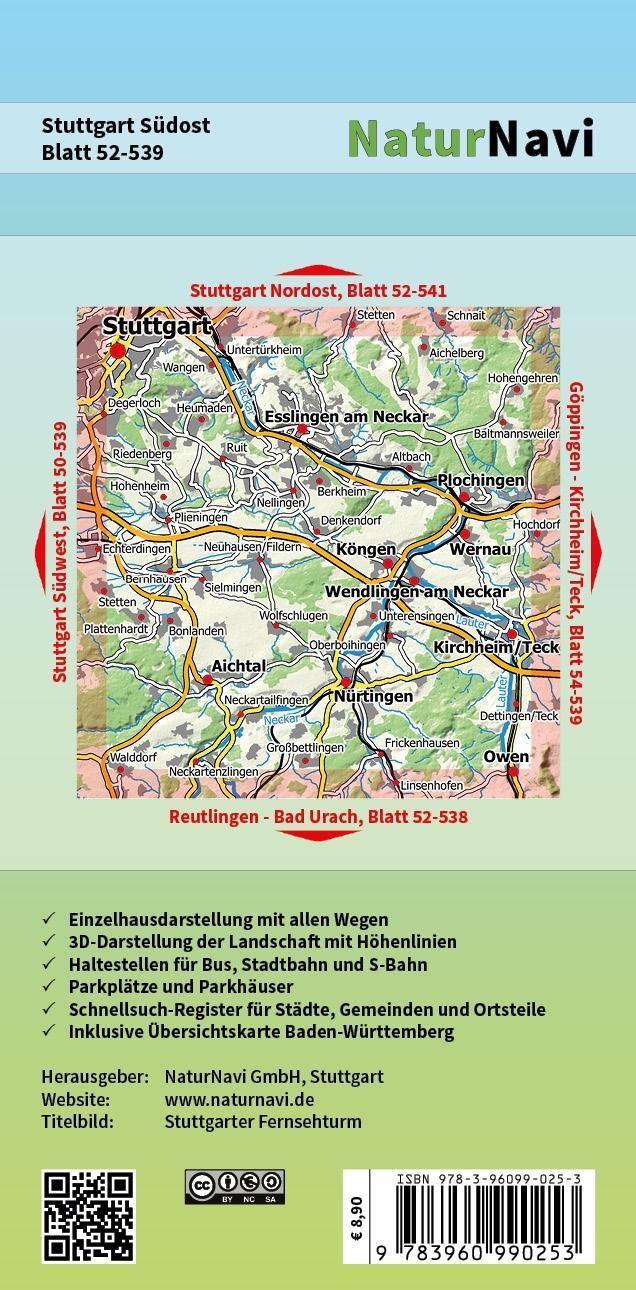 Beispielinhalt (Bild) Stuttgart Südost 1 : 25 000