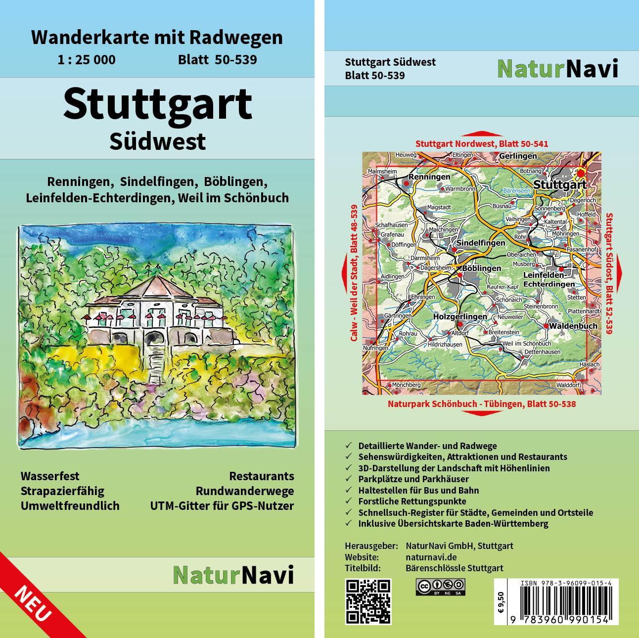 Vorderes Coverbild Stuttgart Südwest 1 : 25 000