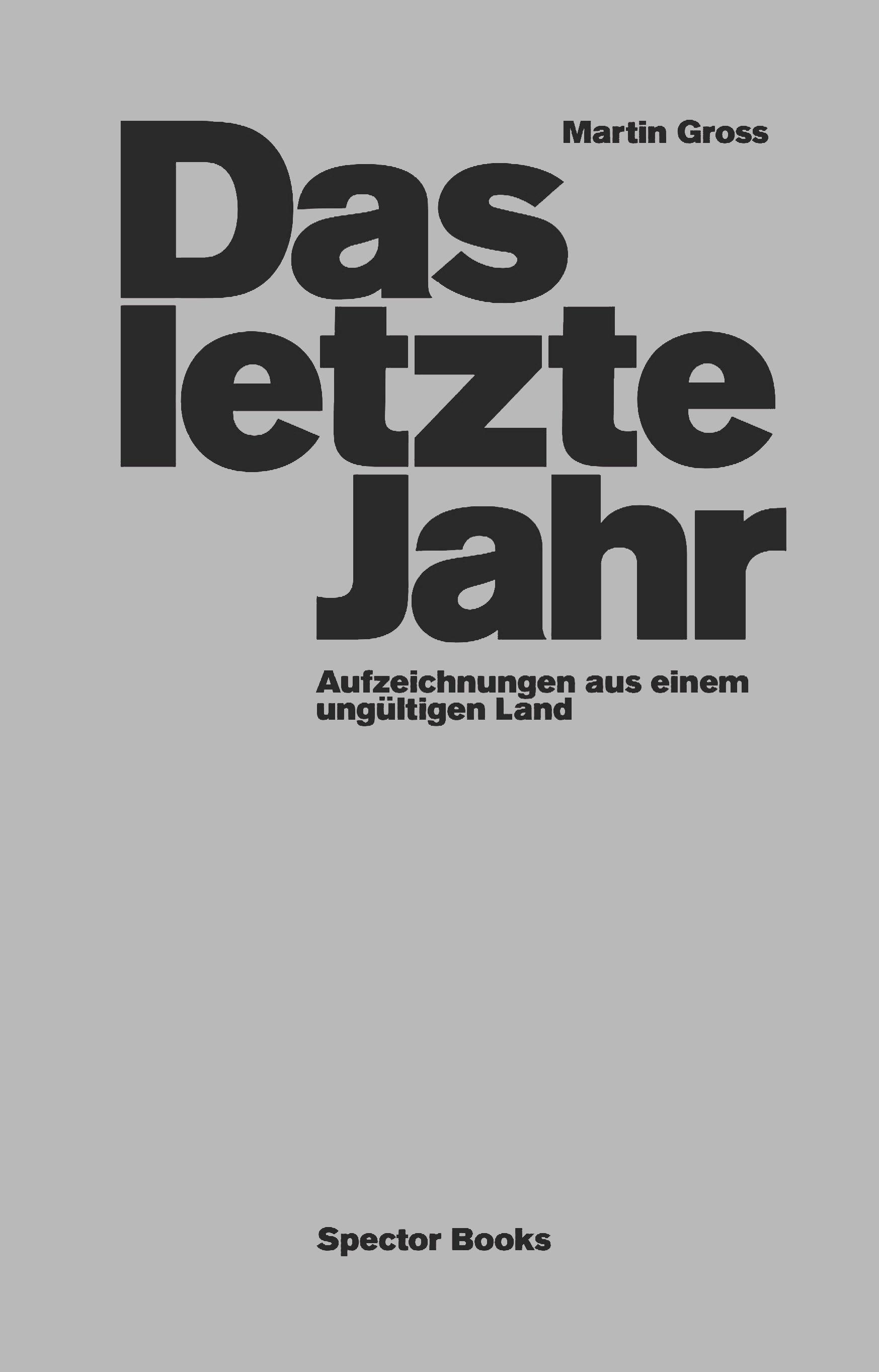 Vorderes Coverbild Das letzte Jahr