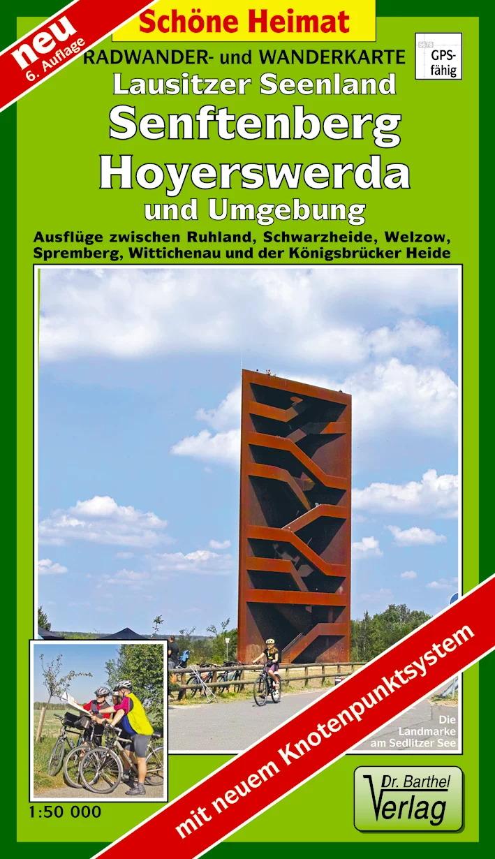 Vorderes Coverbild Radwander- und Wanderkarte Lausitzer Seenland, Senftenberg, Hoyerswerda und Umgebung 1 : 50 000