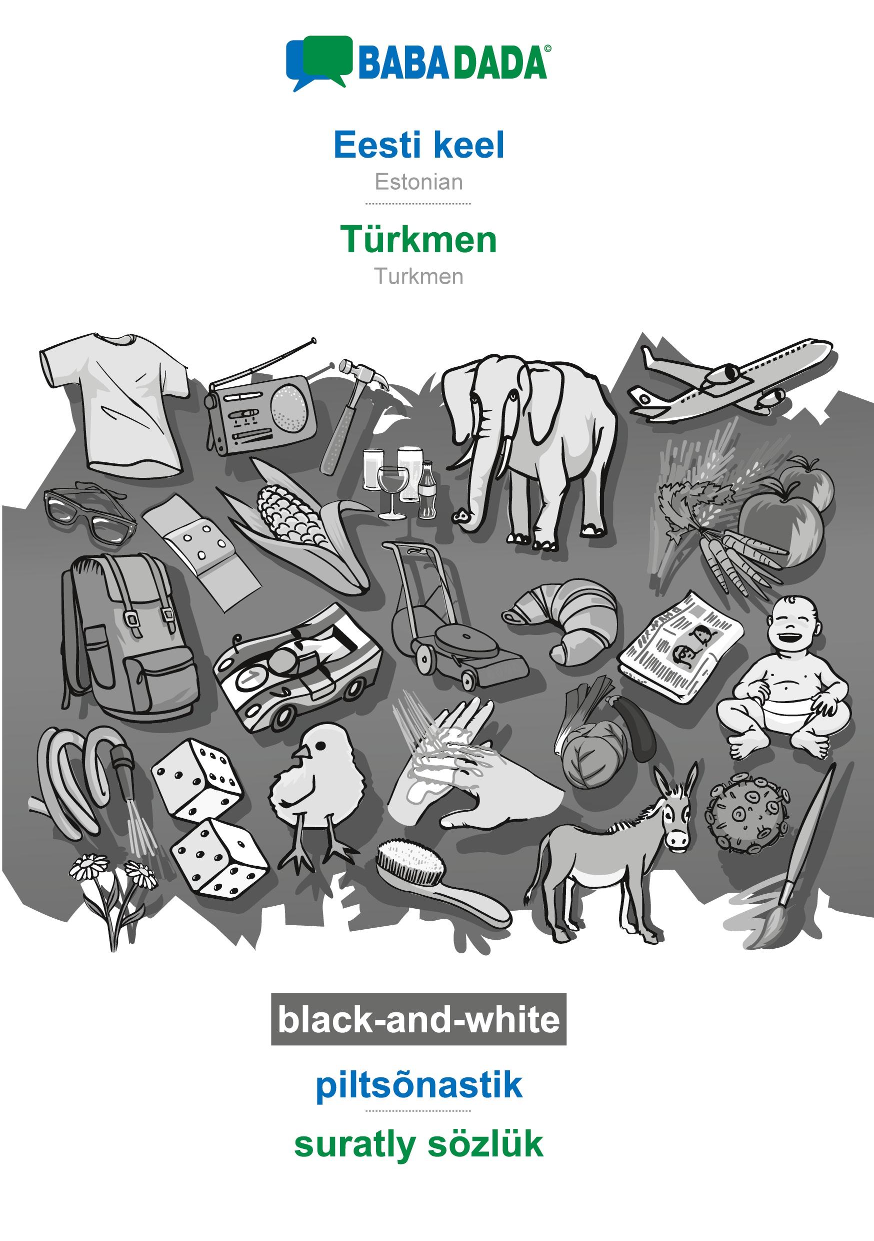 Vorderes Coverbild Eesti keel - Türkmen, piltsõnastik, BW