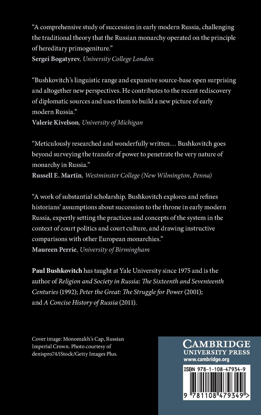 Rückseitencover Succession to the Throne in Early Modern Russia
