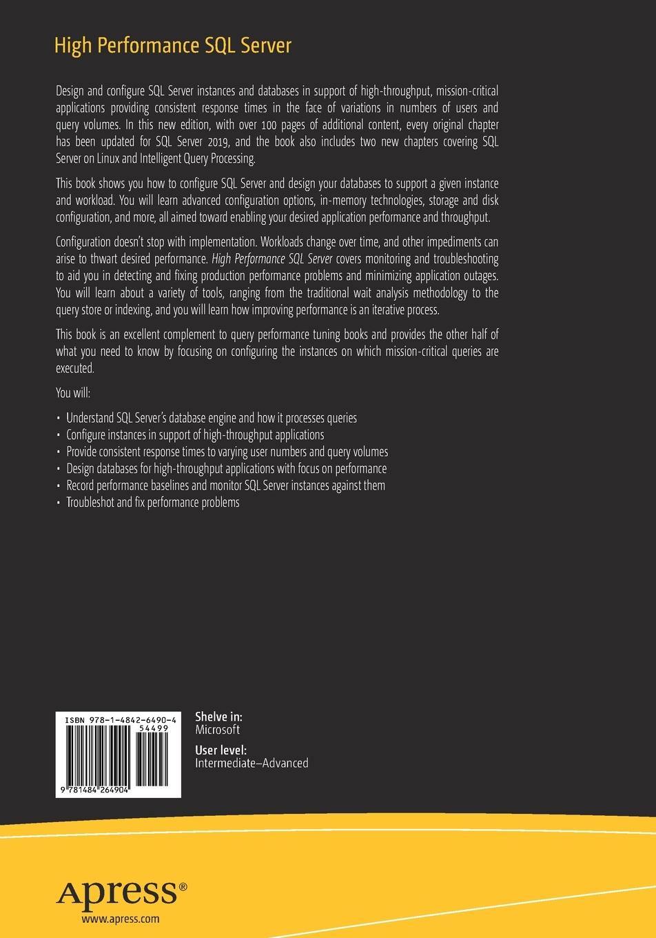 Rückseitencover High Performance SQL Server