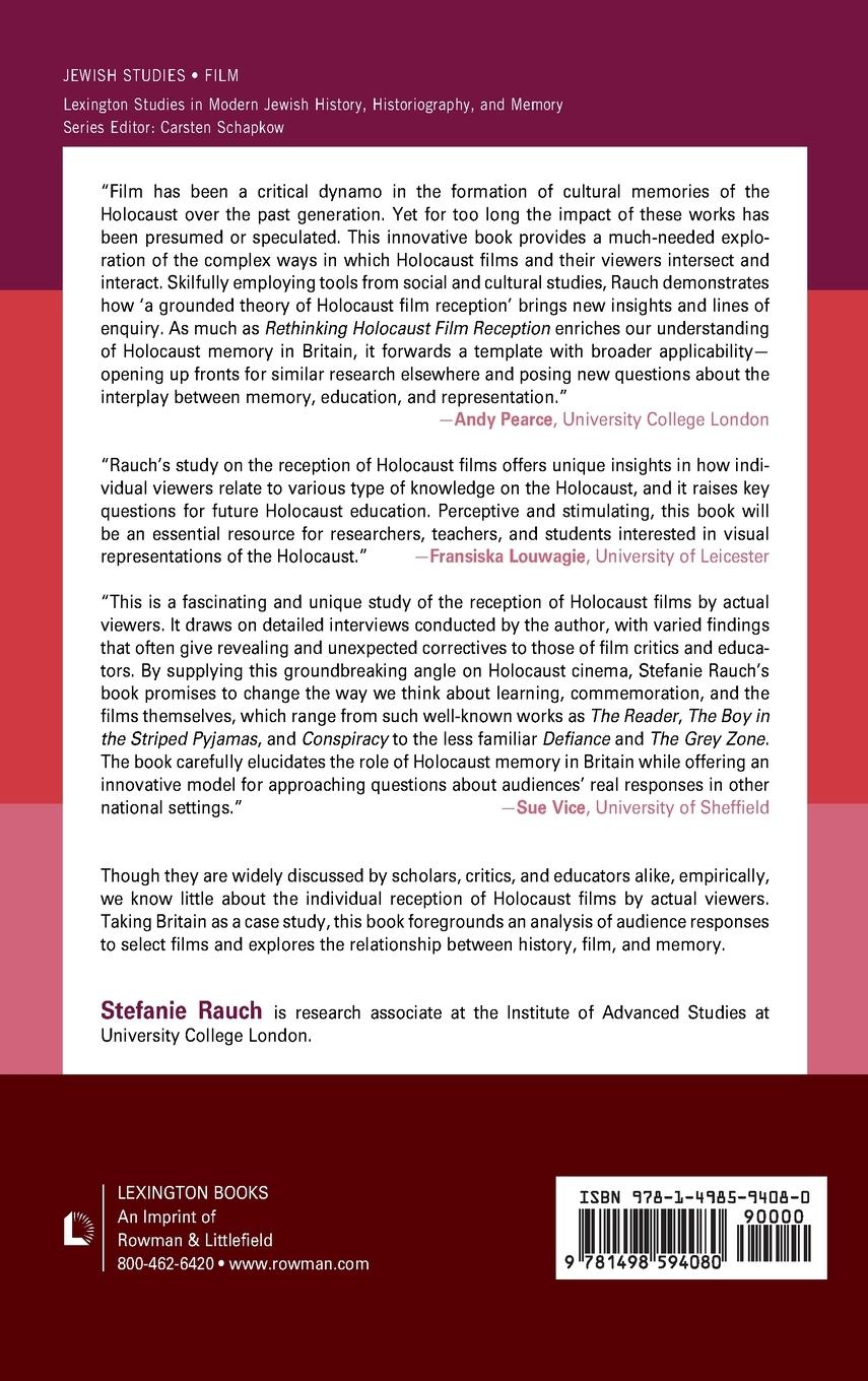 Rückseitencover Rethinking Holocaust Film Reception