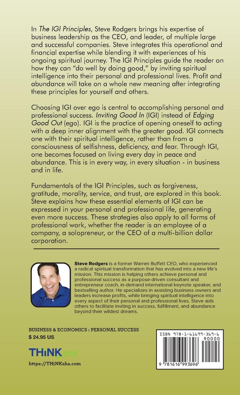 Rückseitencover The IGI Principles: The Power of Inviting Good In vs Edging Good Out