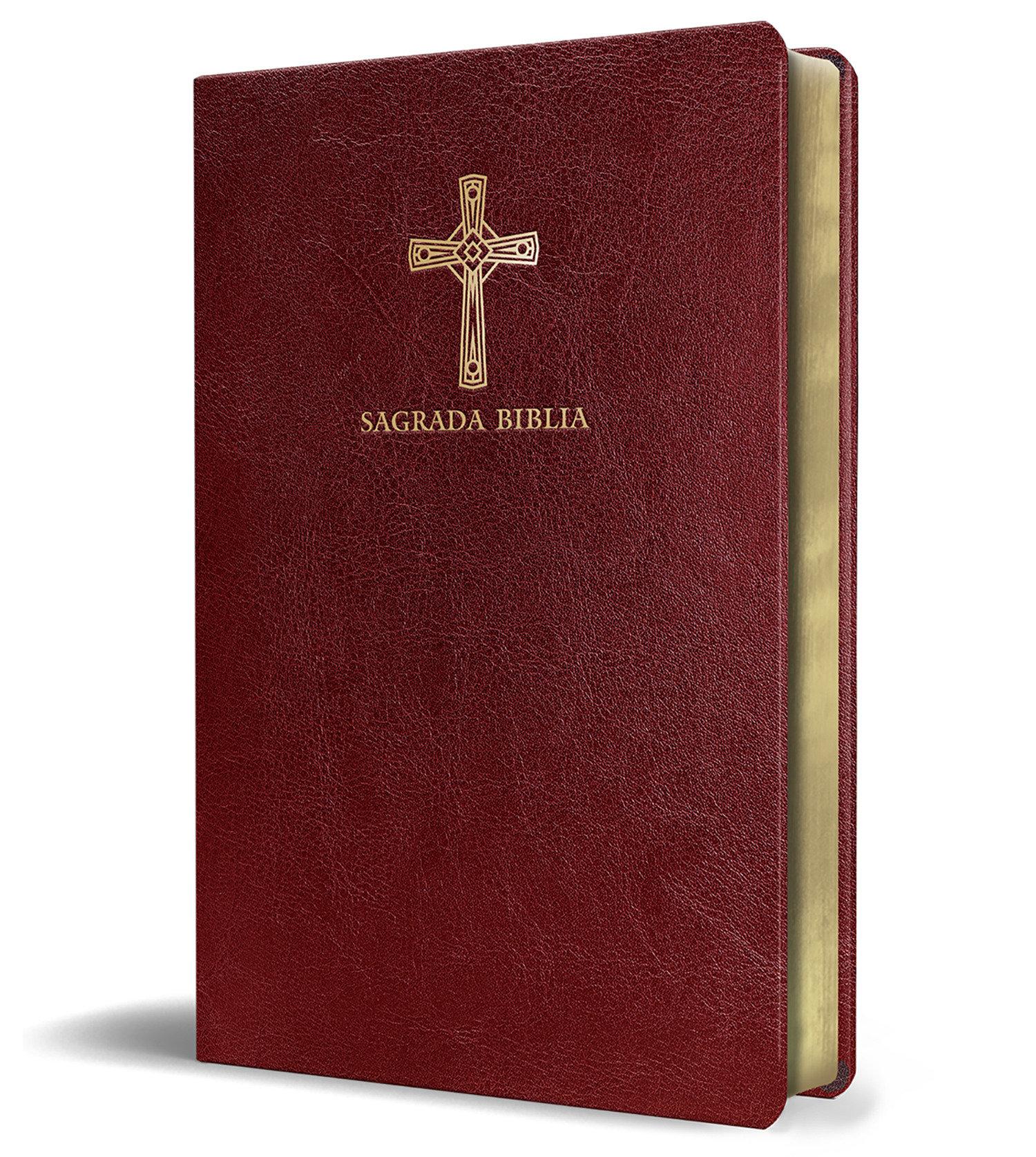 Vorderes Coverbild Biblia Católica En Español. Símil Piel Vinotinto, Tamaño Compacto / Catholic Bible. Spanish-Language, Leathersoft, Wine, Compact