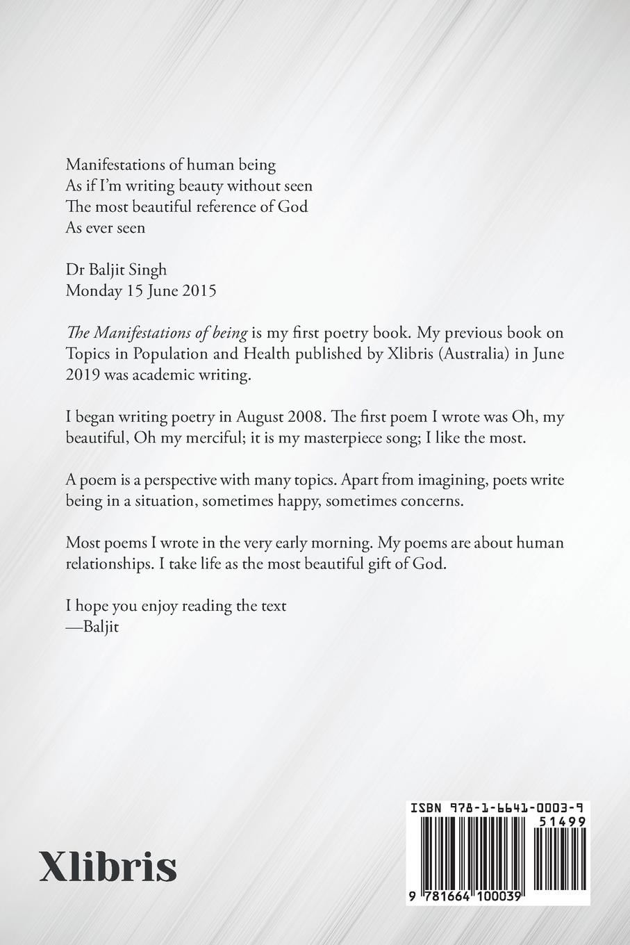 Rückseitencover The Manifestations of Being