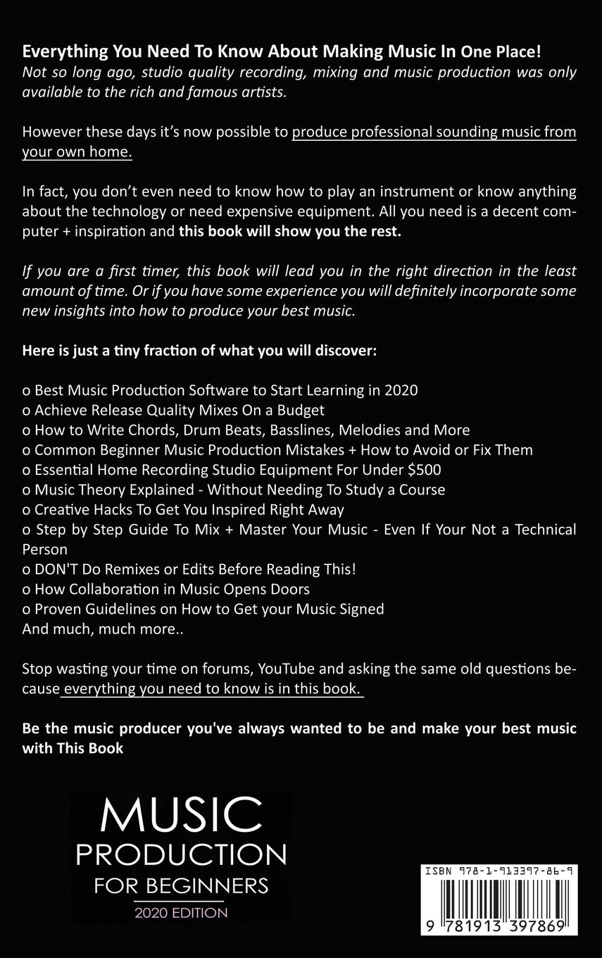 Rückseitencover Music Production For Beginners 2020 Edition