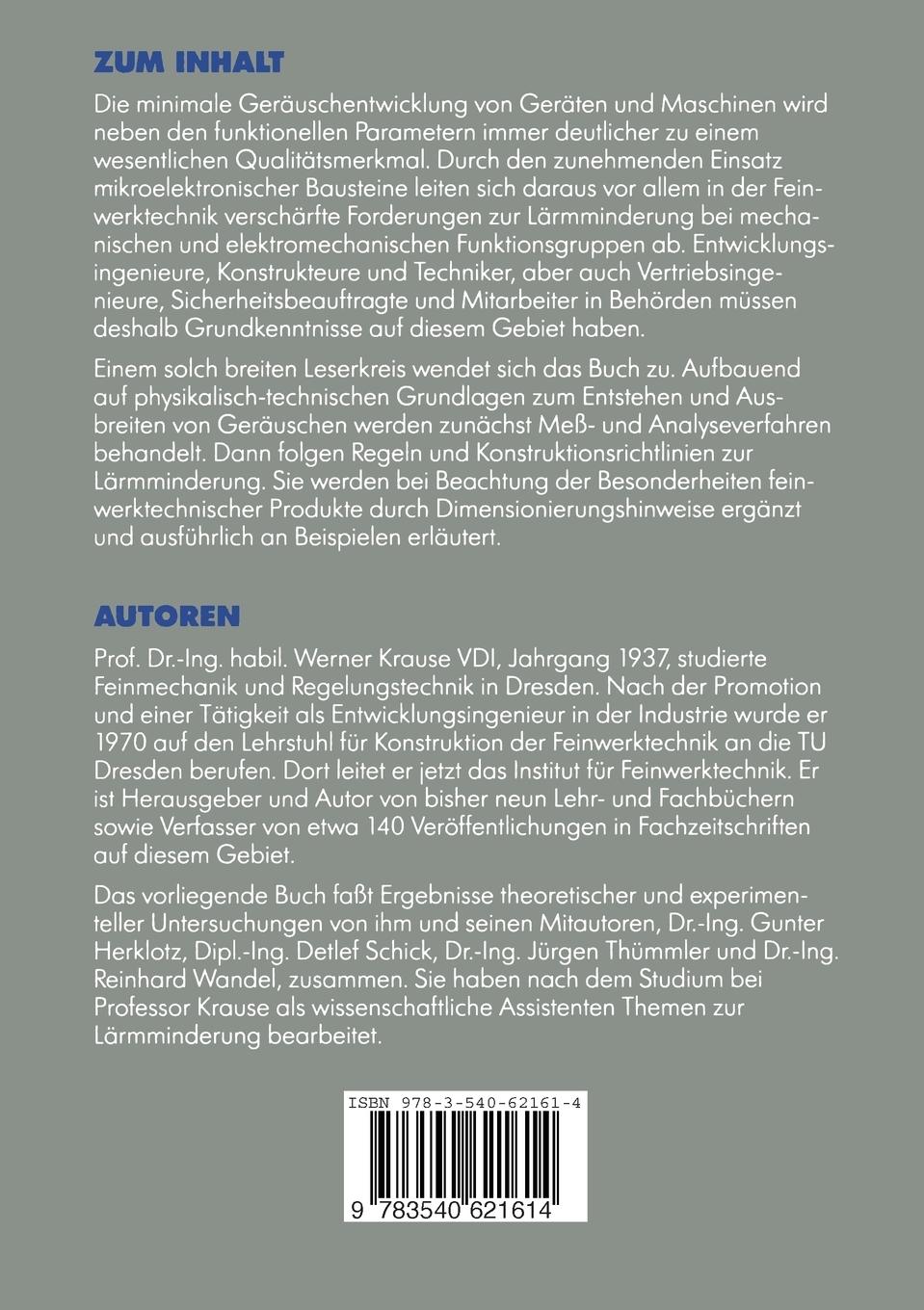 Rückseitencover Lärmminderung in der Feinwerktechnik