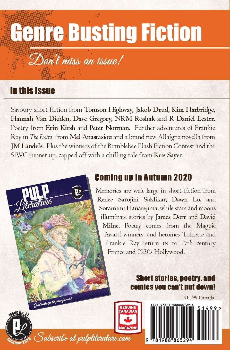 Rückseitencover Pulp Literature Summer 2020