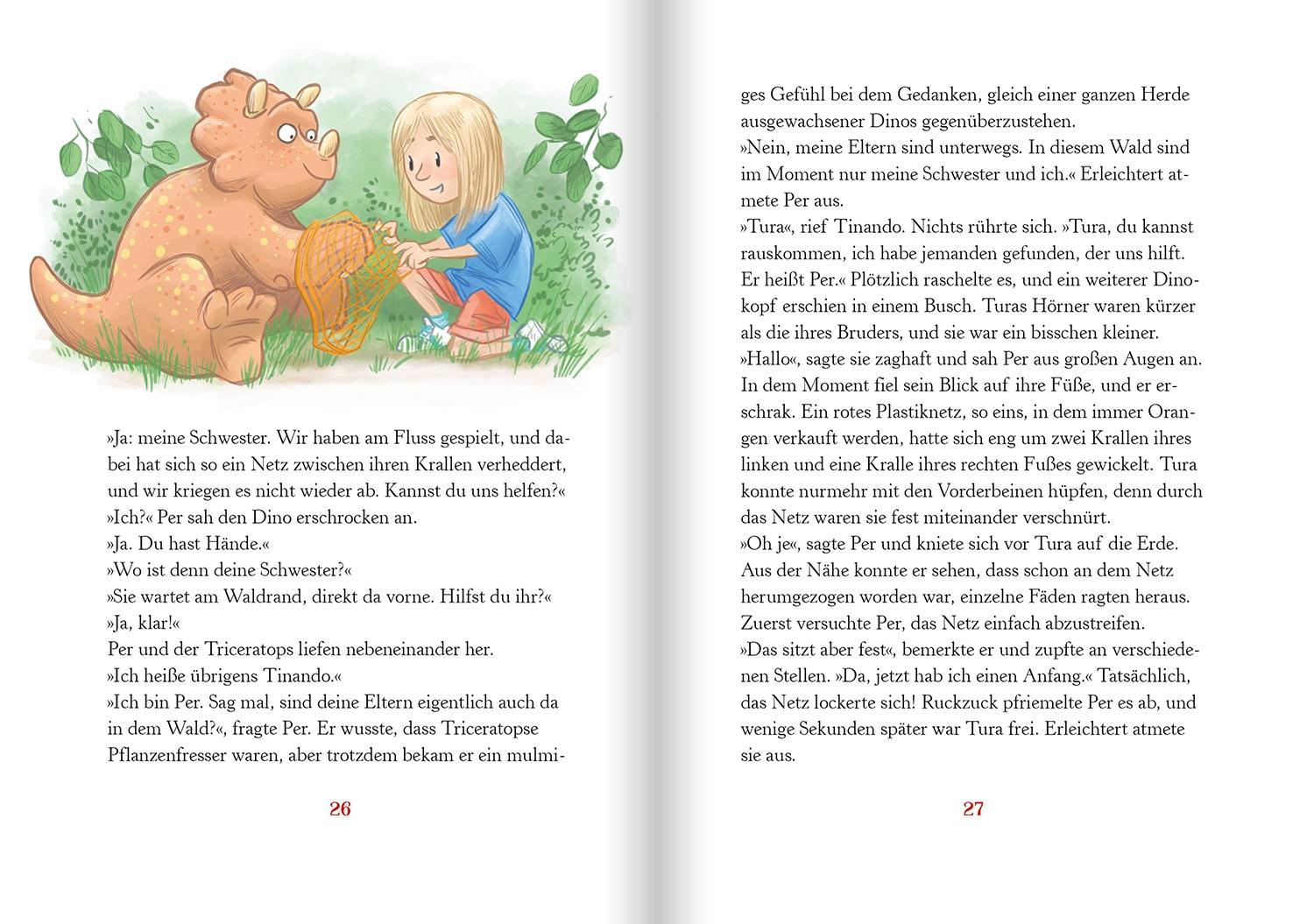 Beispielinhalt (Bild) Der kleine Fuchs liest vor. Die Dinos sind los!