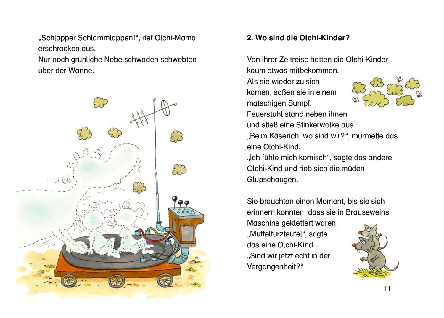 Beispielinhalt (Bild) Die Olchis retten das Dino-Baby