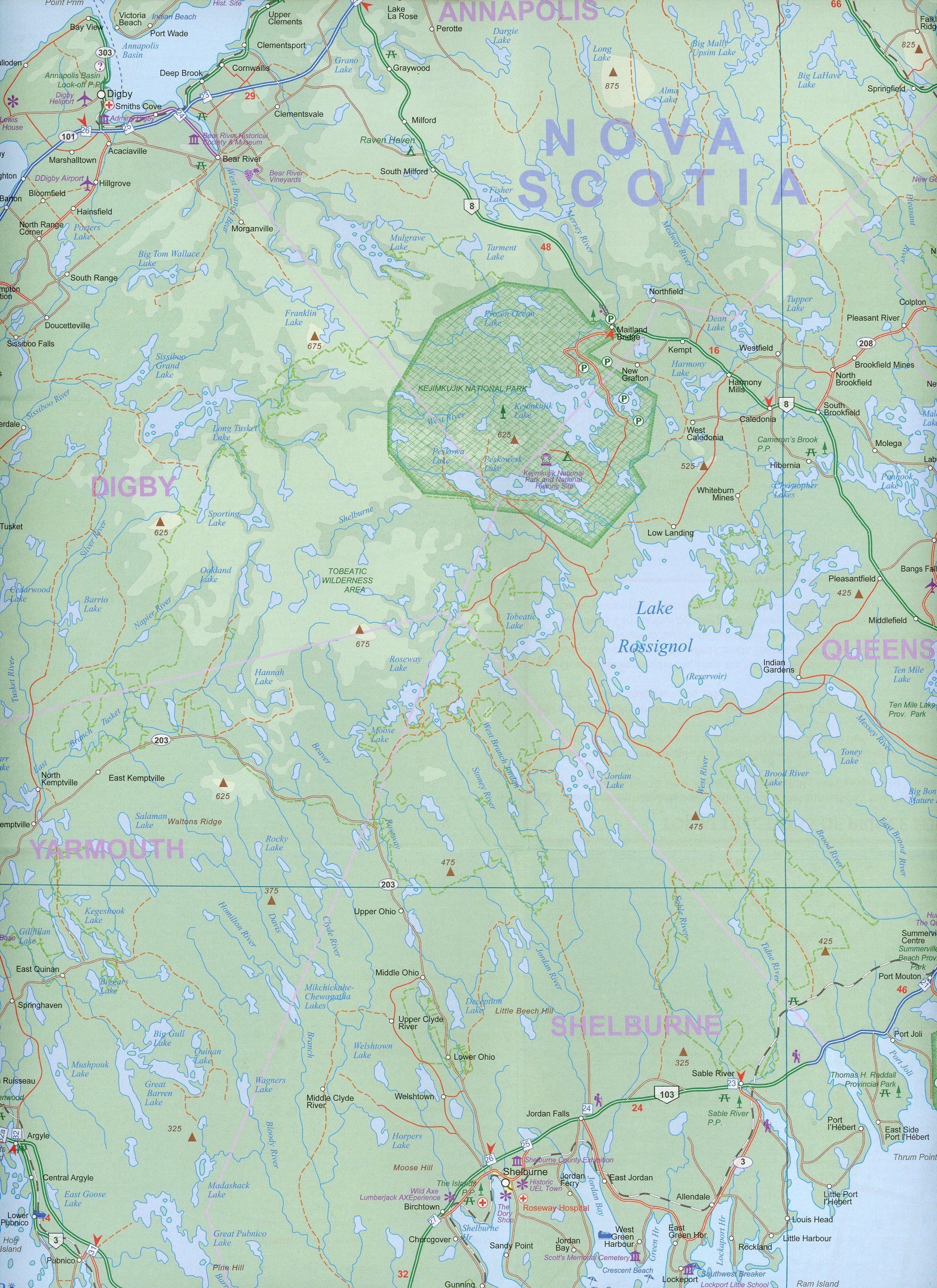 Beispielinhalt (Bild) Nova Scotia / PEI Travel Maps 1 : 380 000